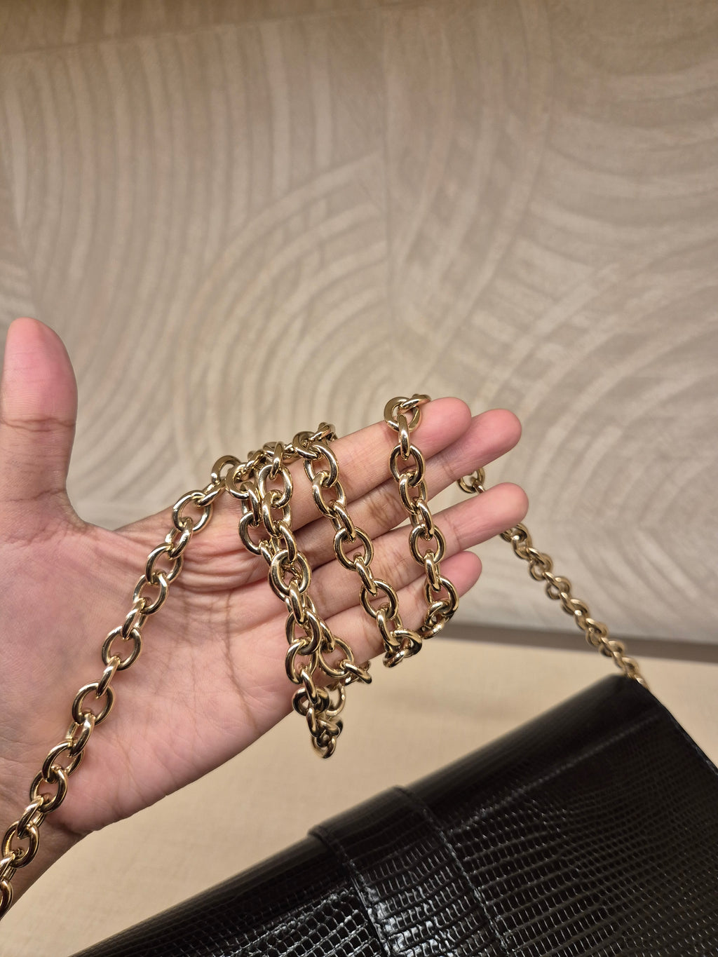 Gucci Phython Soft Stirrup Clutch Chain