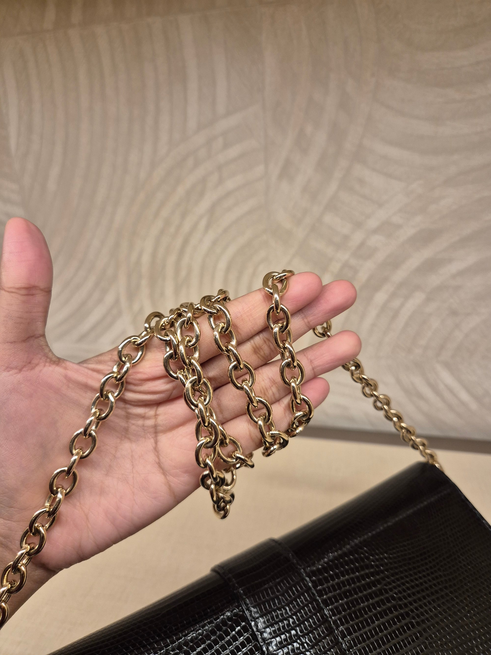 Gucci Phython Soft Stirrup Clutch Chain