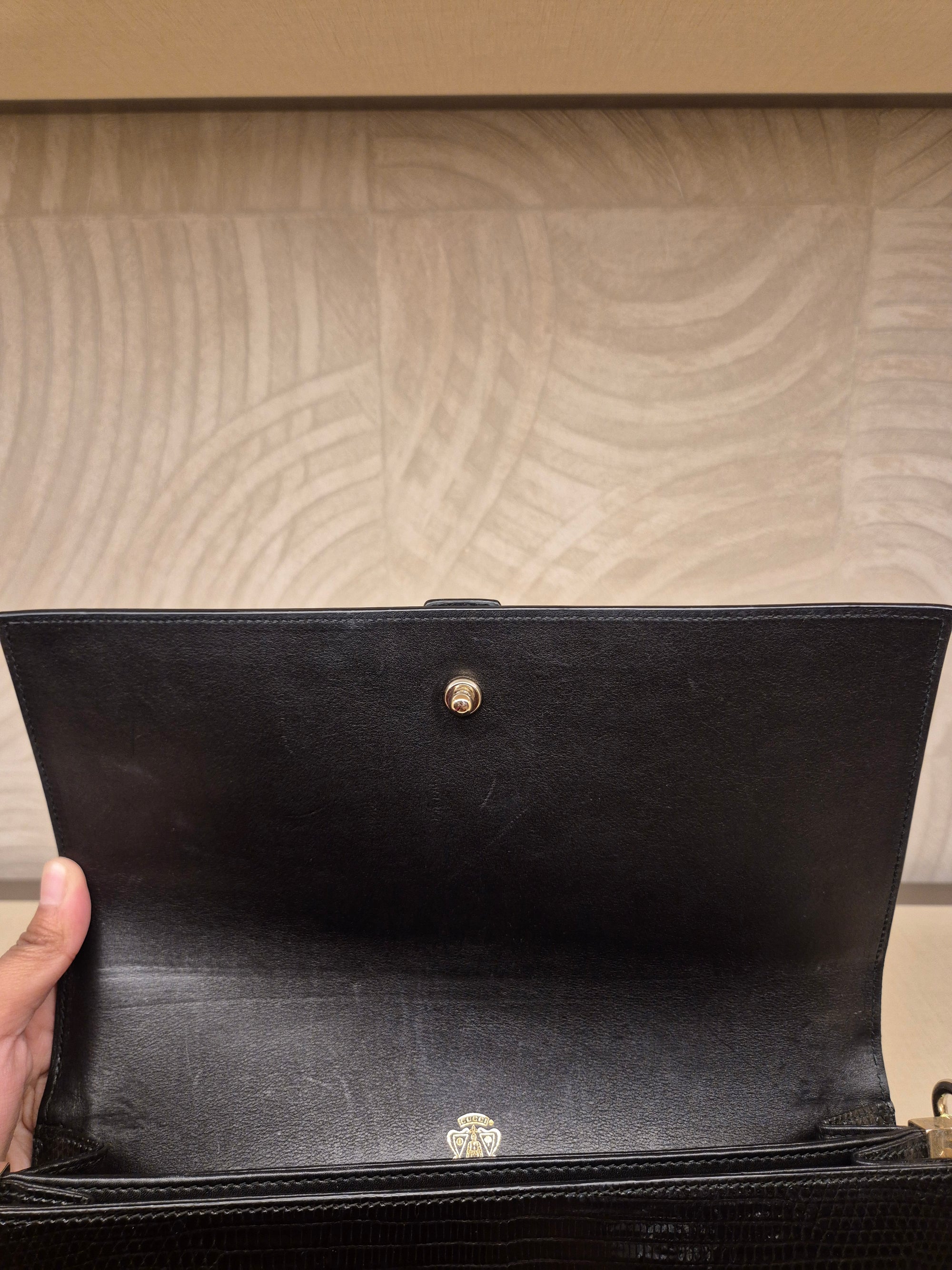 Gucci Phython Soft Stirrup Clutch Chain