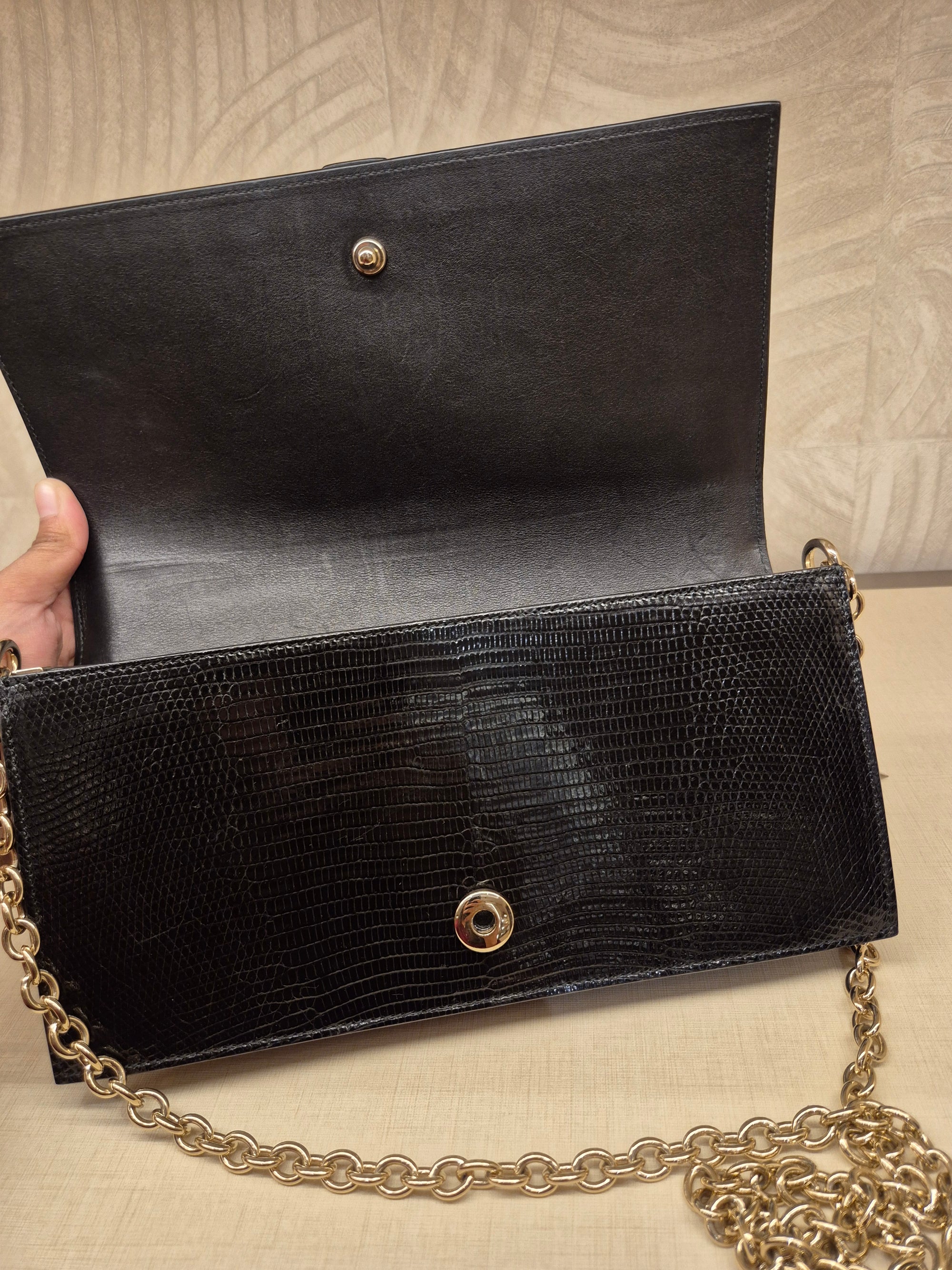 Gucci Phython Soft Stirrup Clutch Chain