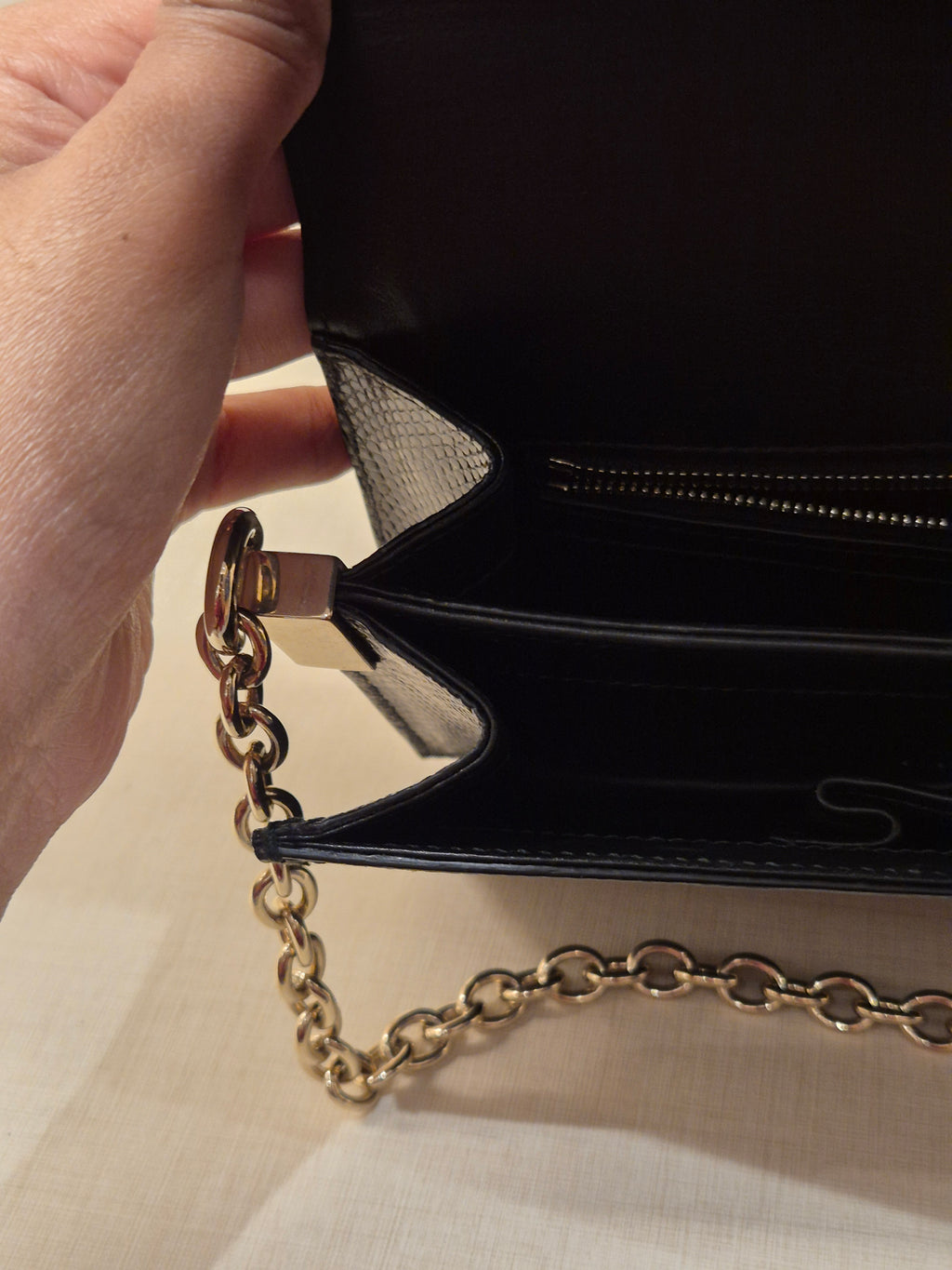 Gucci Phython Soft Stirrup Clutch Chain
