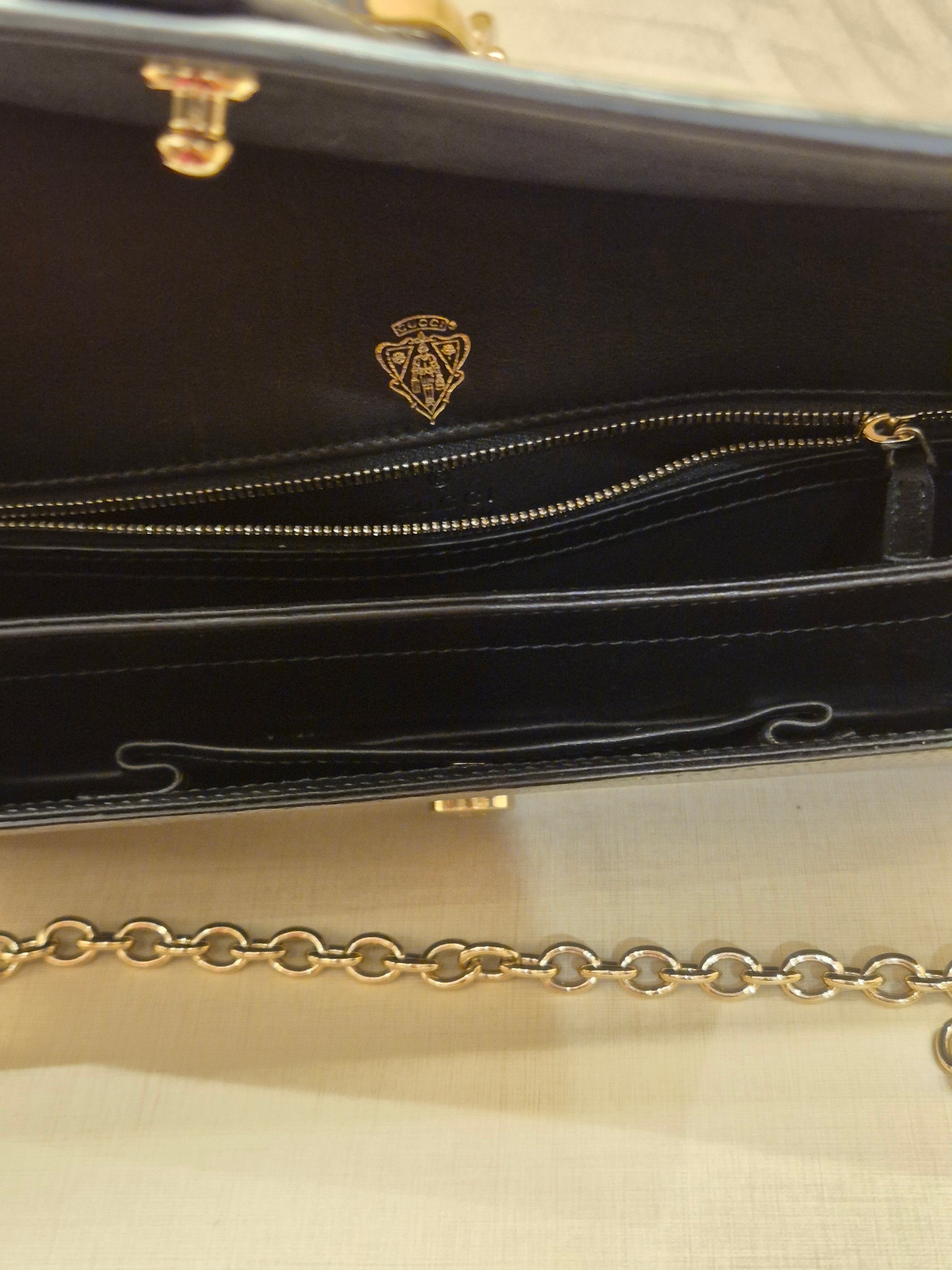 Gucci Phython Soft Stirrup Clutch Chain