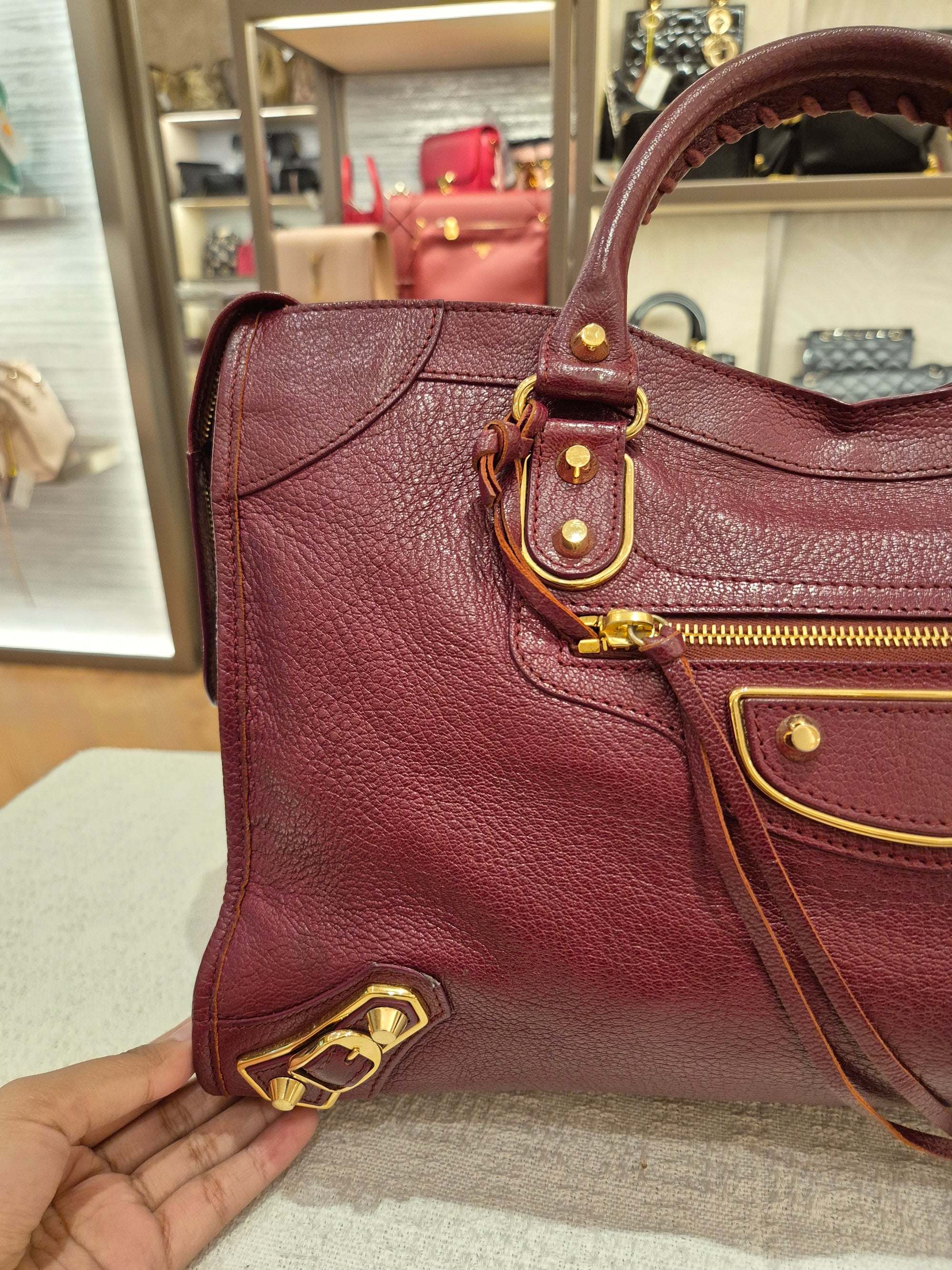 Balenciaga City Reguler Bordeaux
