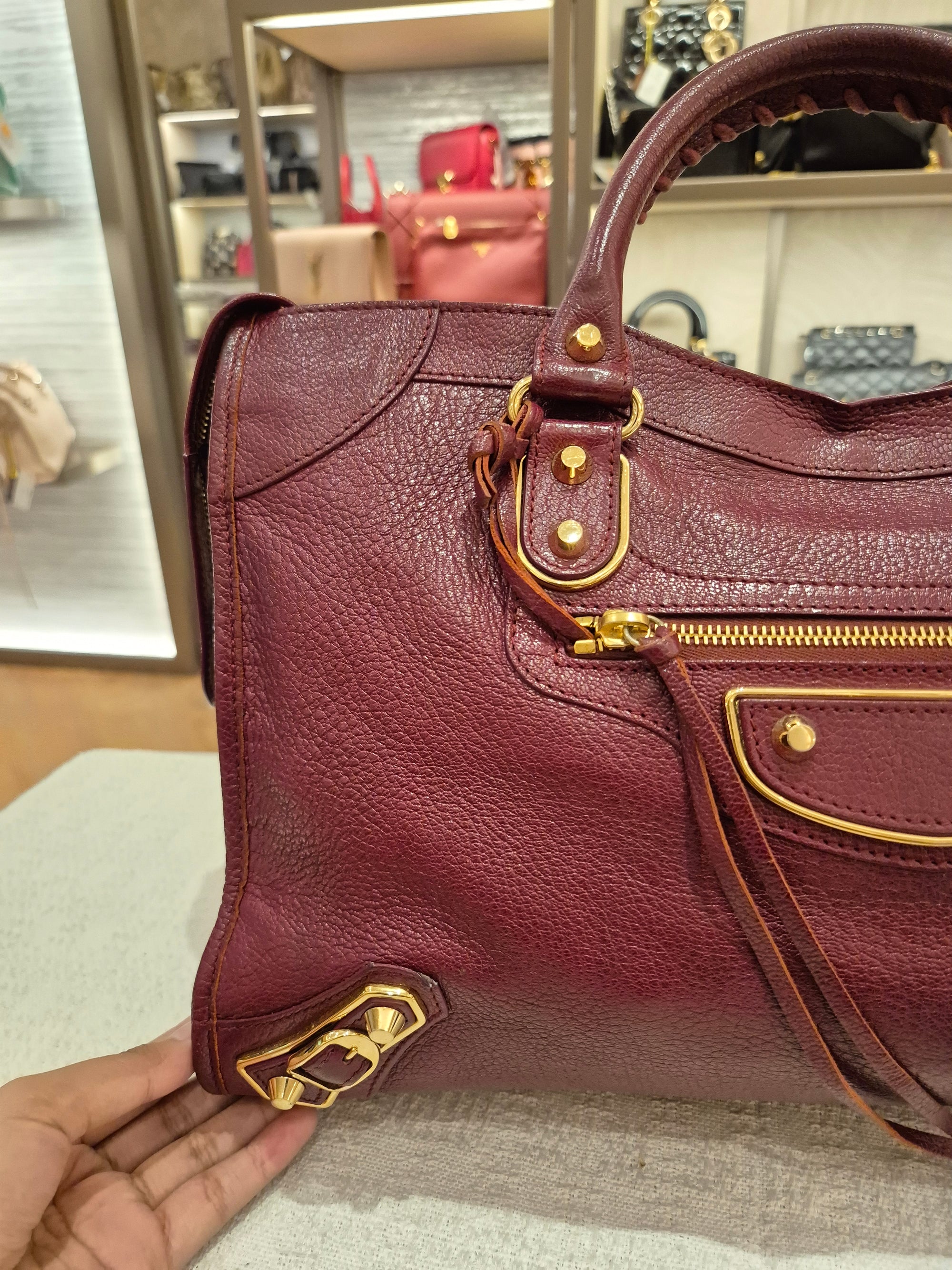 Balenciaga City Reguler Bordeaux