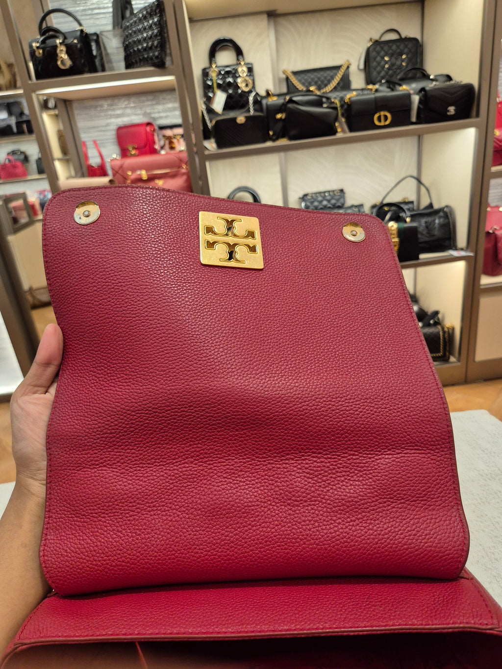 Tory Burch Britten Flap Red