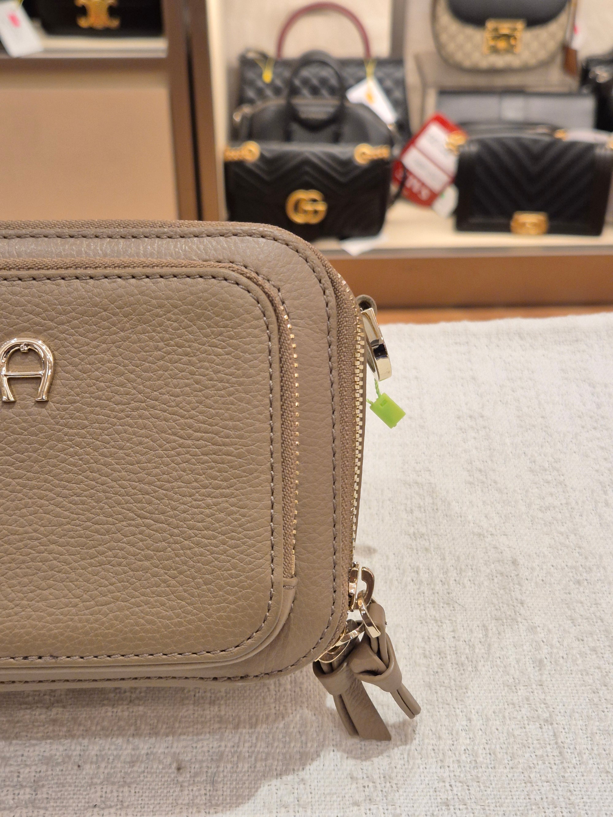 Aigner Zita Mini Camera Bag Taupe