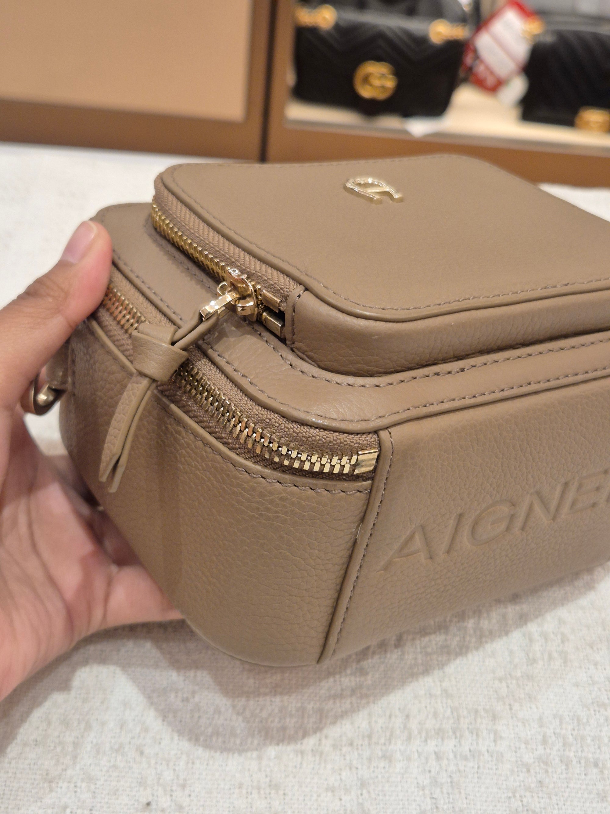 Aigner Zita Mini Camera Bag Taupe