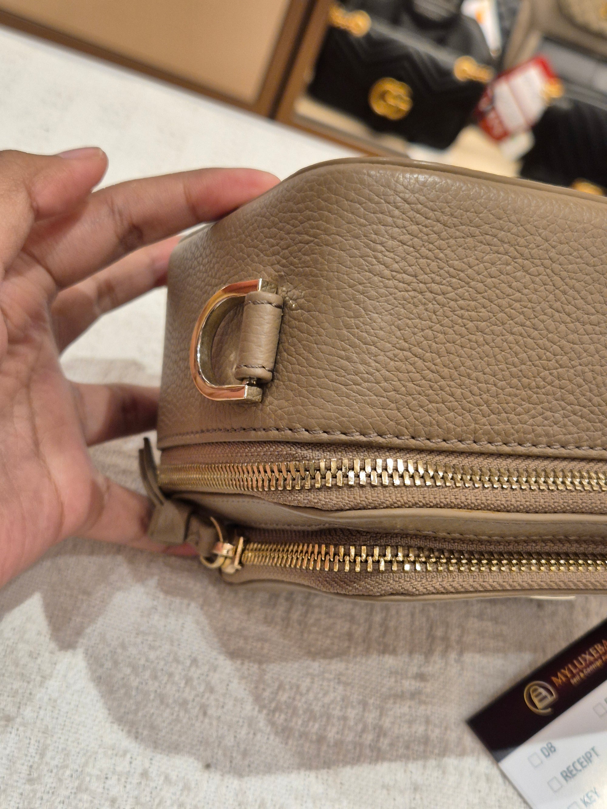 Aigner Zita Mini Camera Bag Taupe