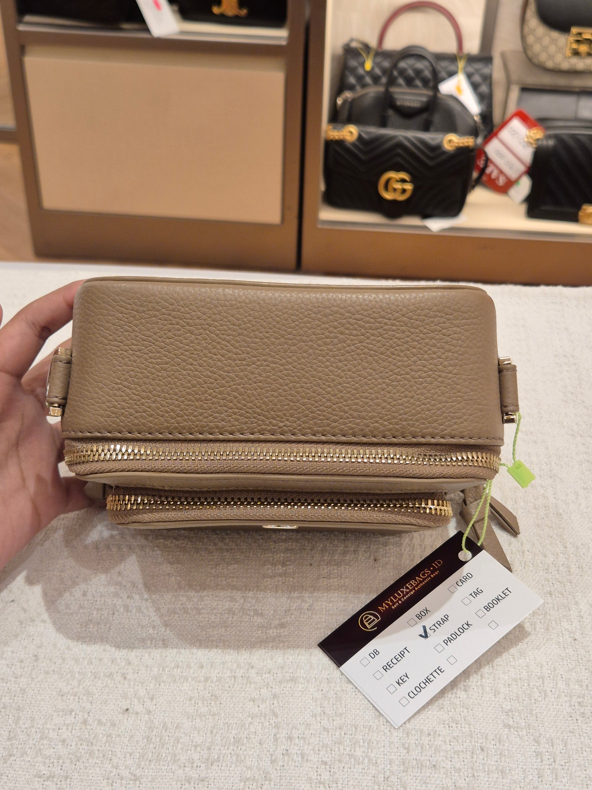 Aigner Zita Mini Camera Bag Taupe