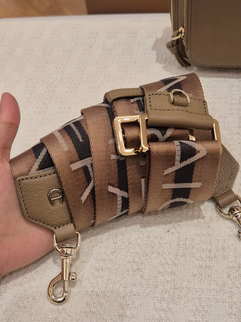 Aigner Zita Mini Camera Bag Taupe