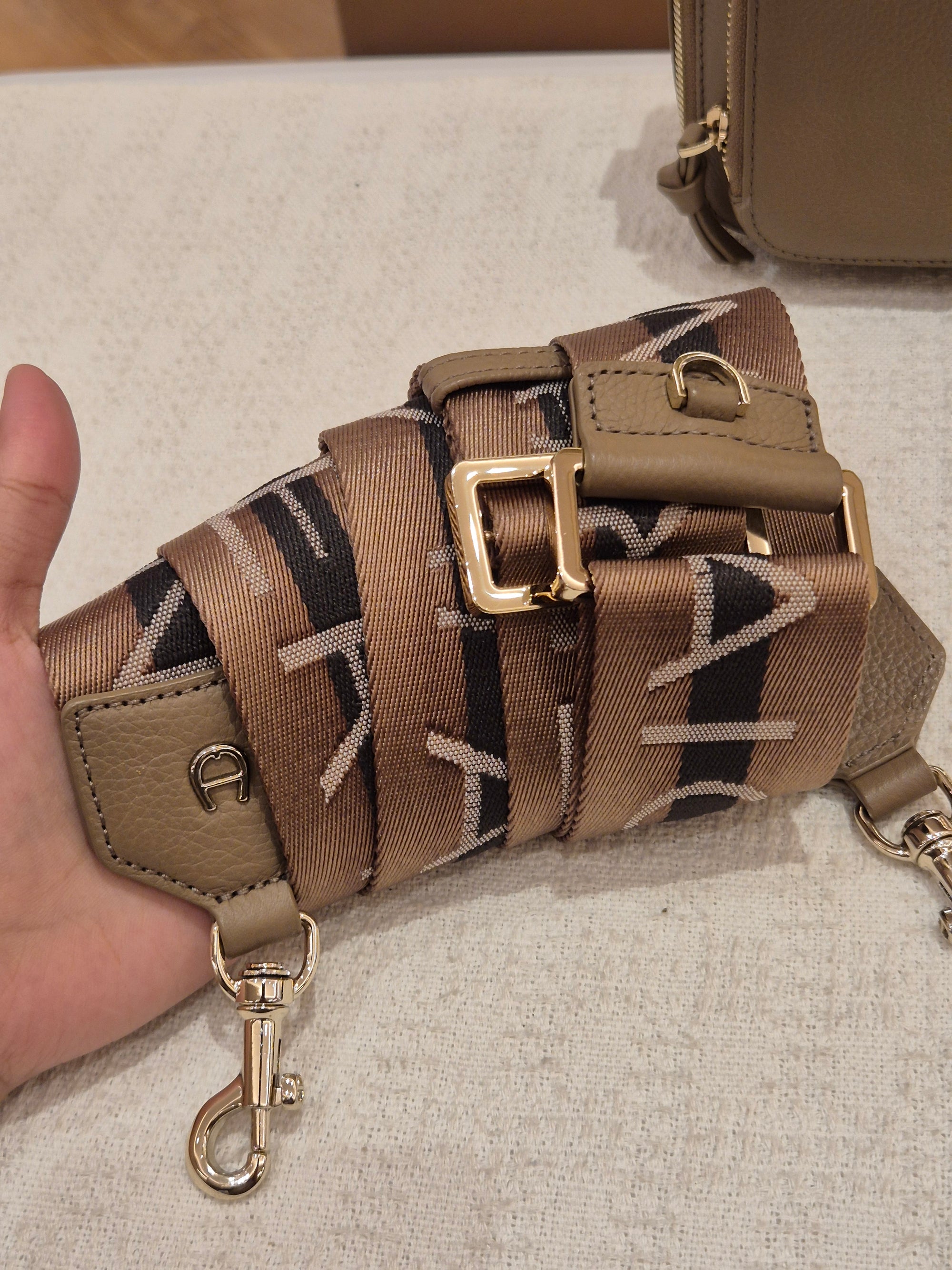 Aigner Zita Mini Camera Bag Taupe