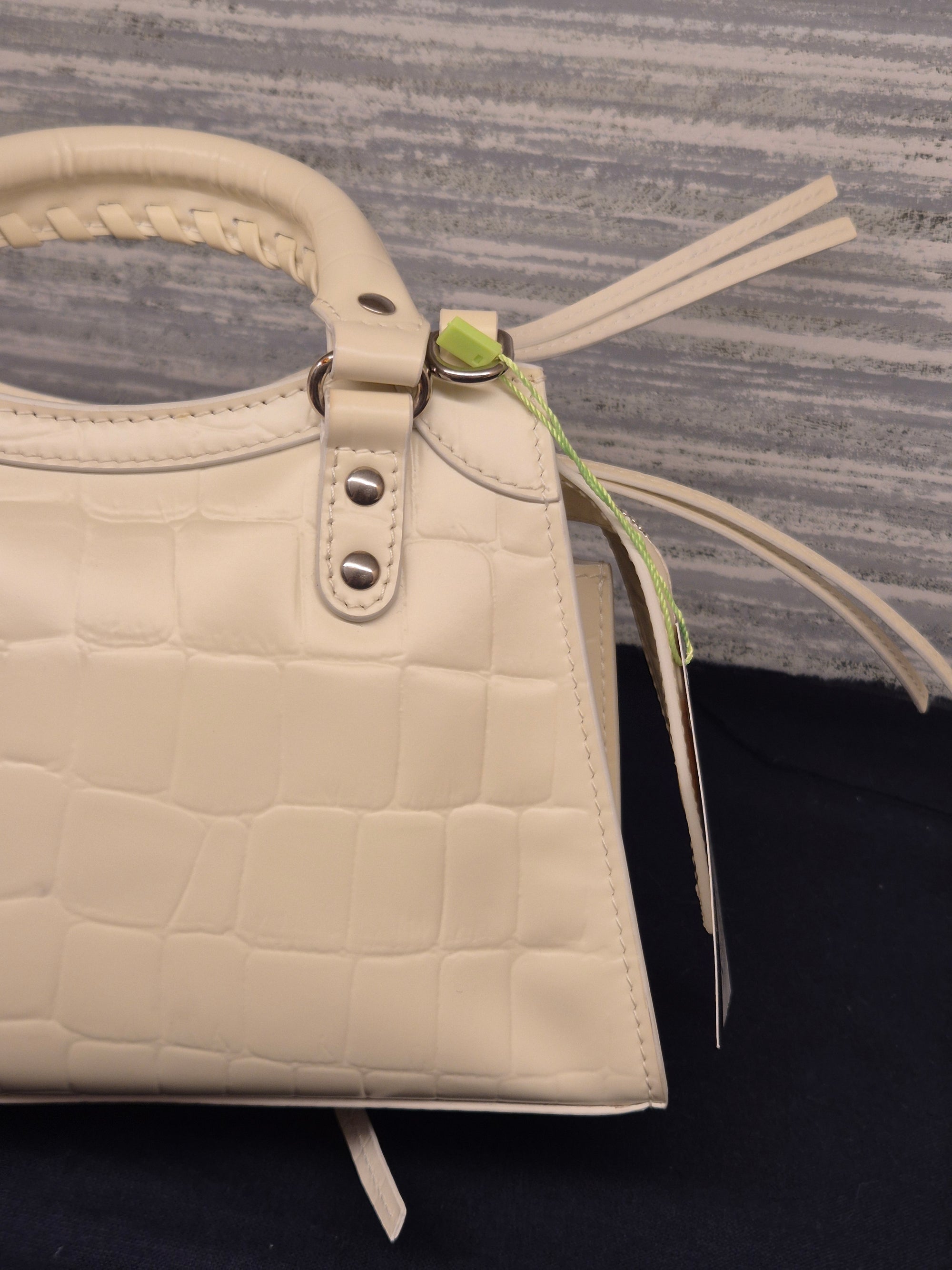 Balenciaga Neo Classic Mini Croco White