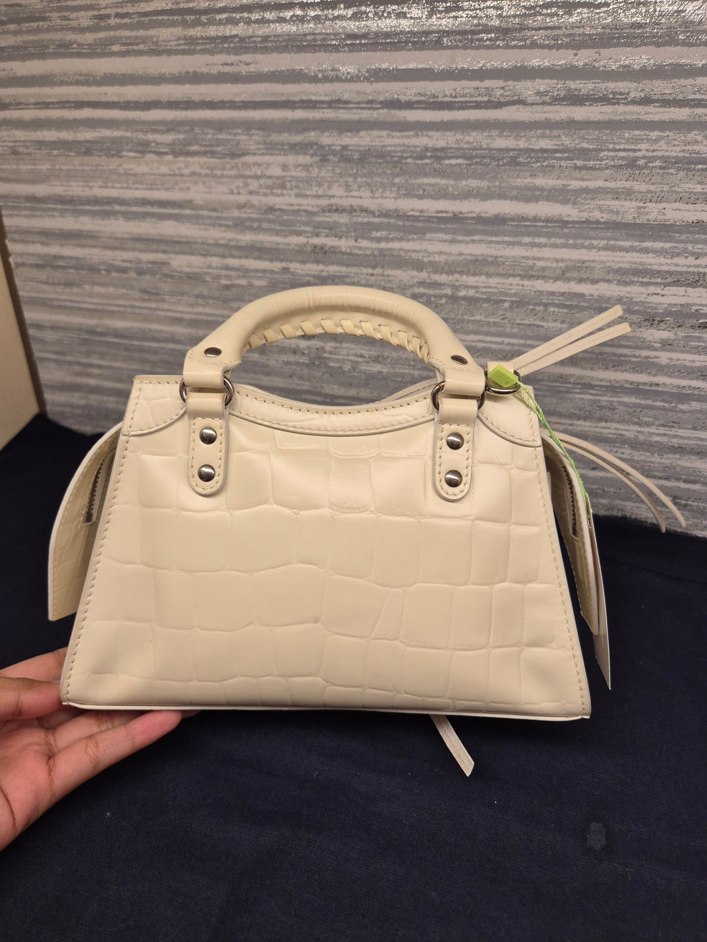 Balenciaga Neo Classic Mini Croco White