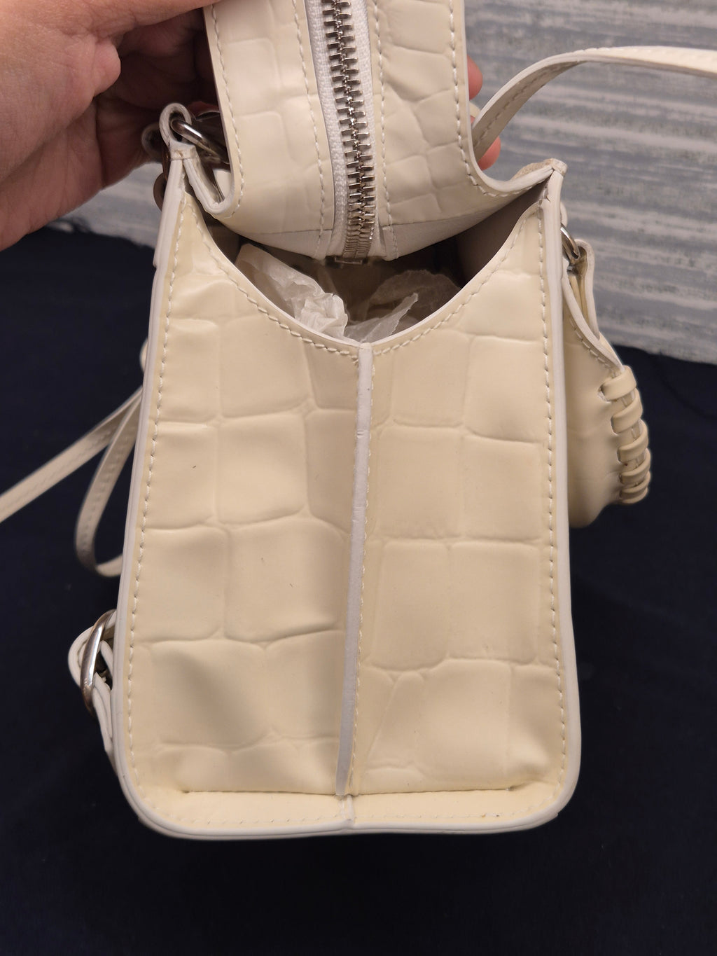 Balenciaga Neo Classic Mini Croco White