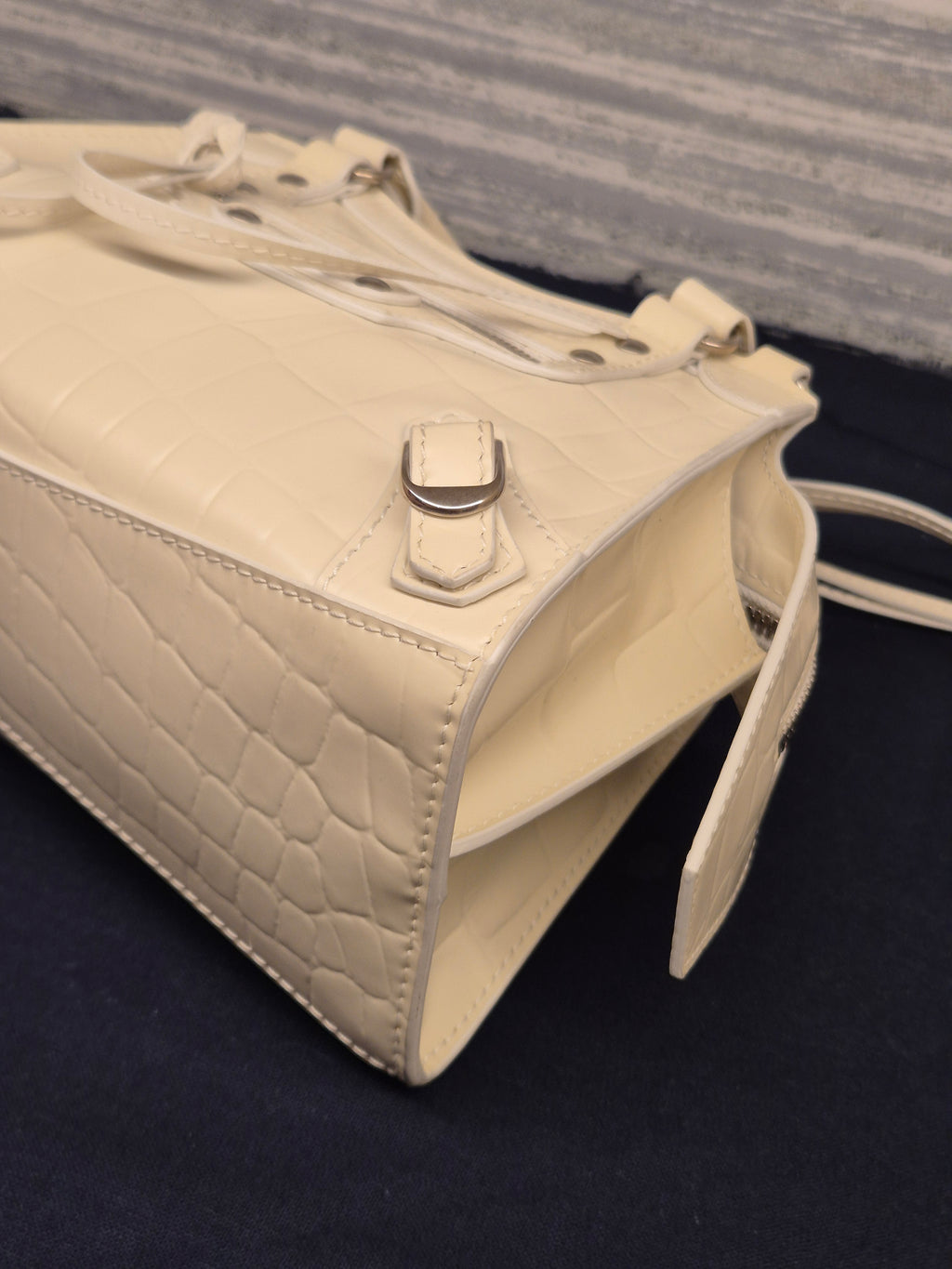 Balenciaga Neo Classic Mini Croco White