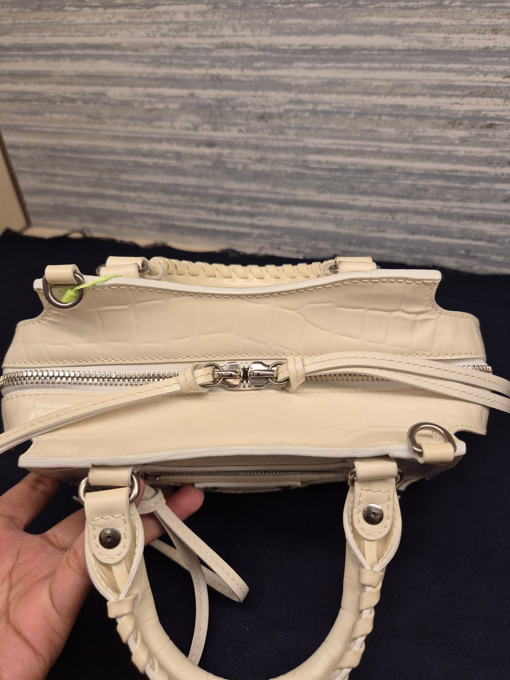 Balenciaga Neo Classic Mini Croco White