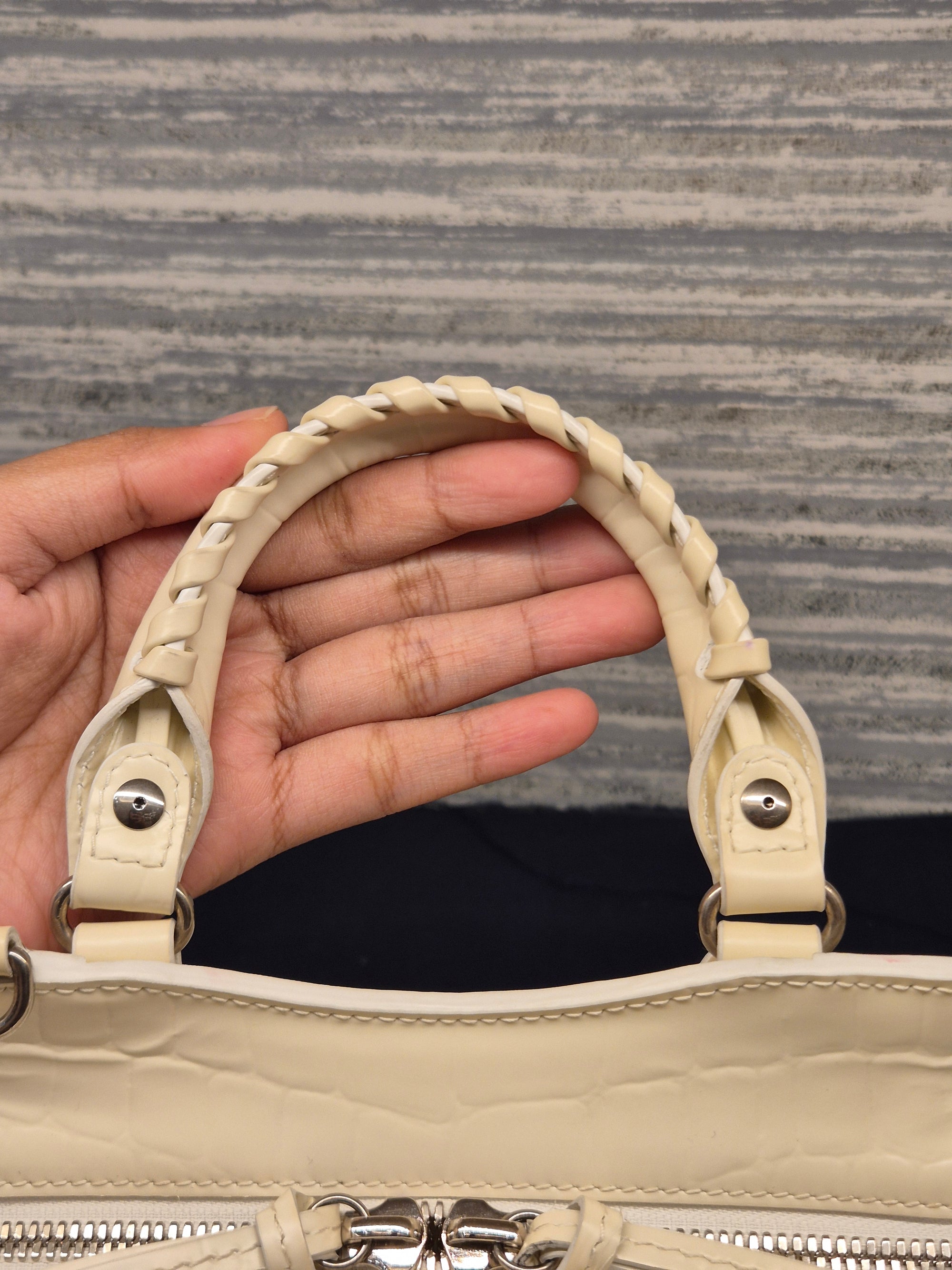 Balenciaga Neo Classic Mini Croco White