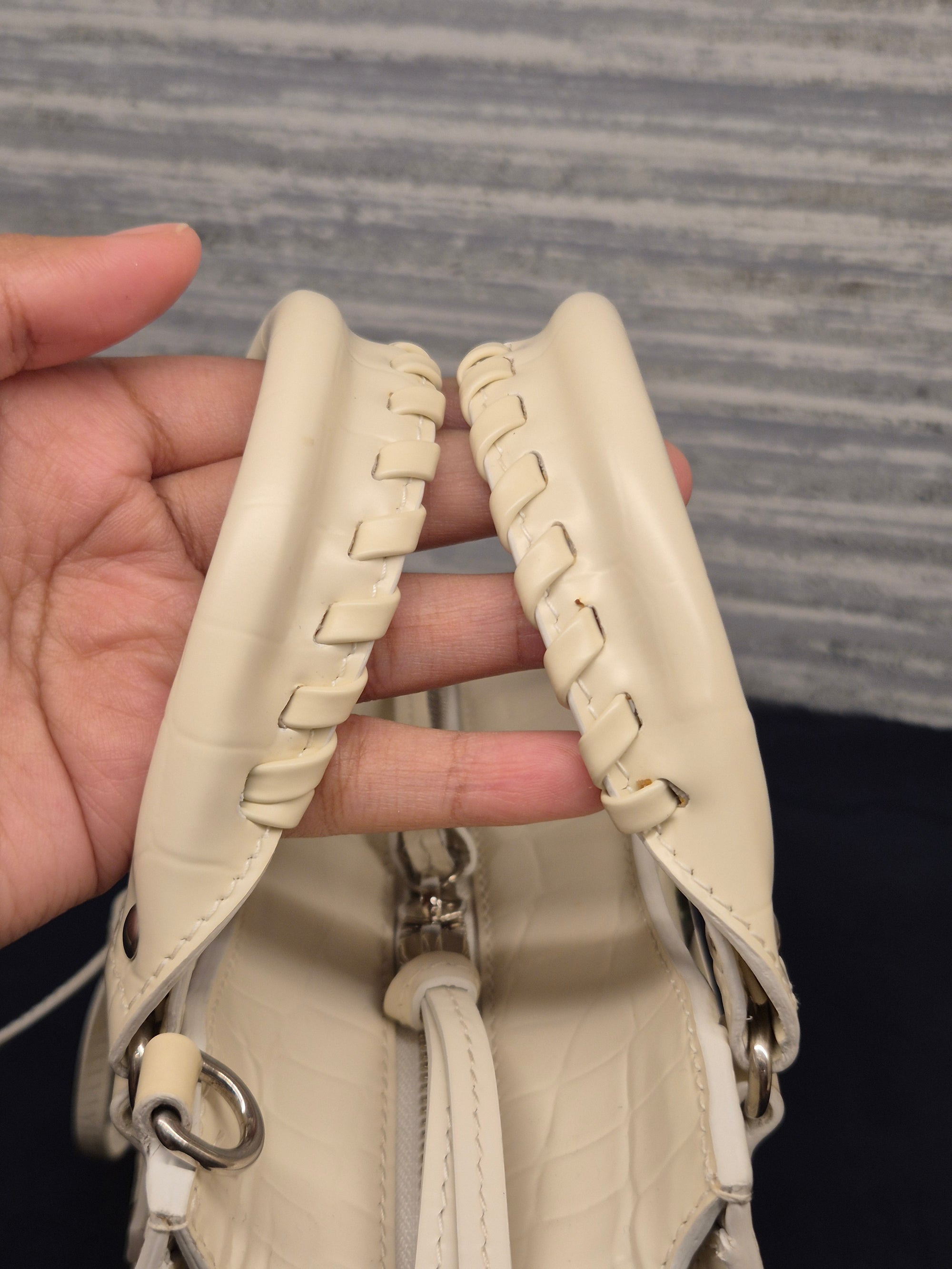 Balenciaga Neo Classic Mini Croco White