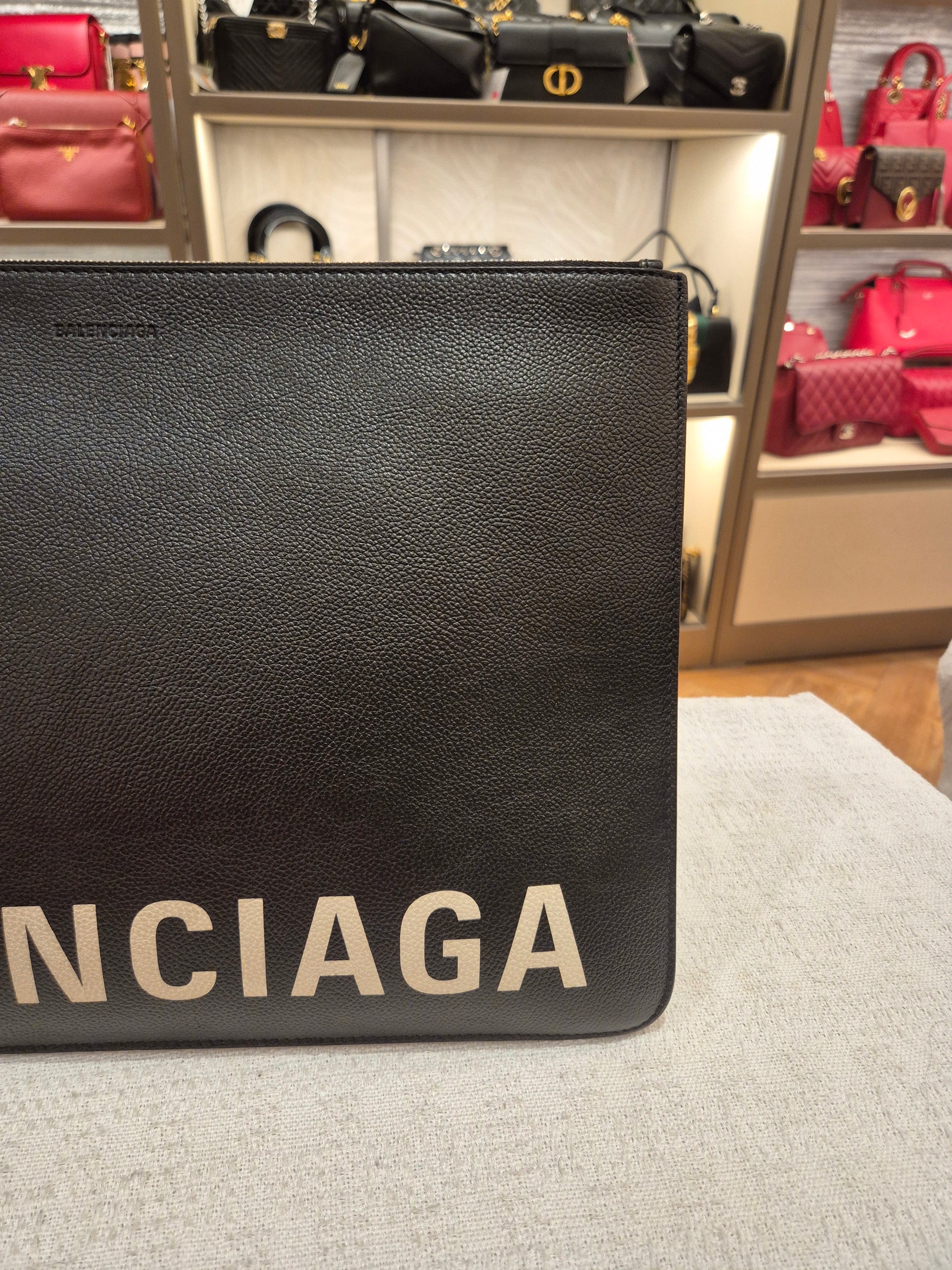 Balenciaga Clutch Text Logo
