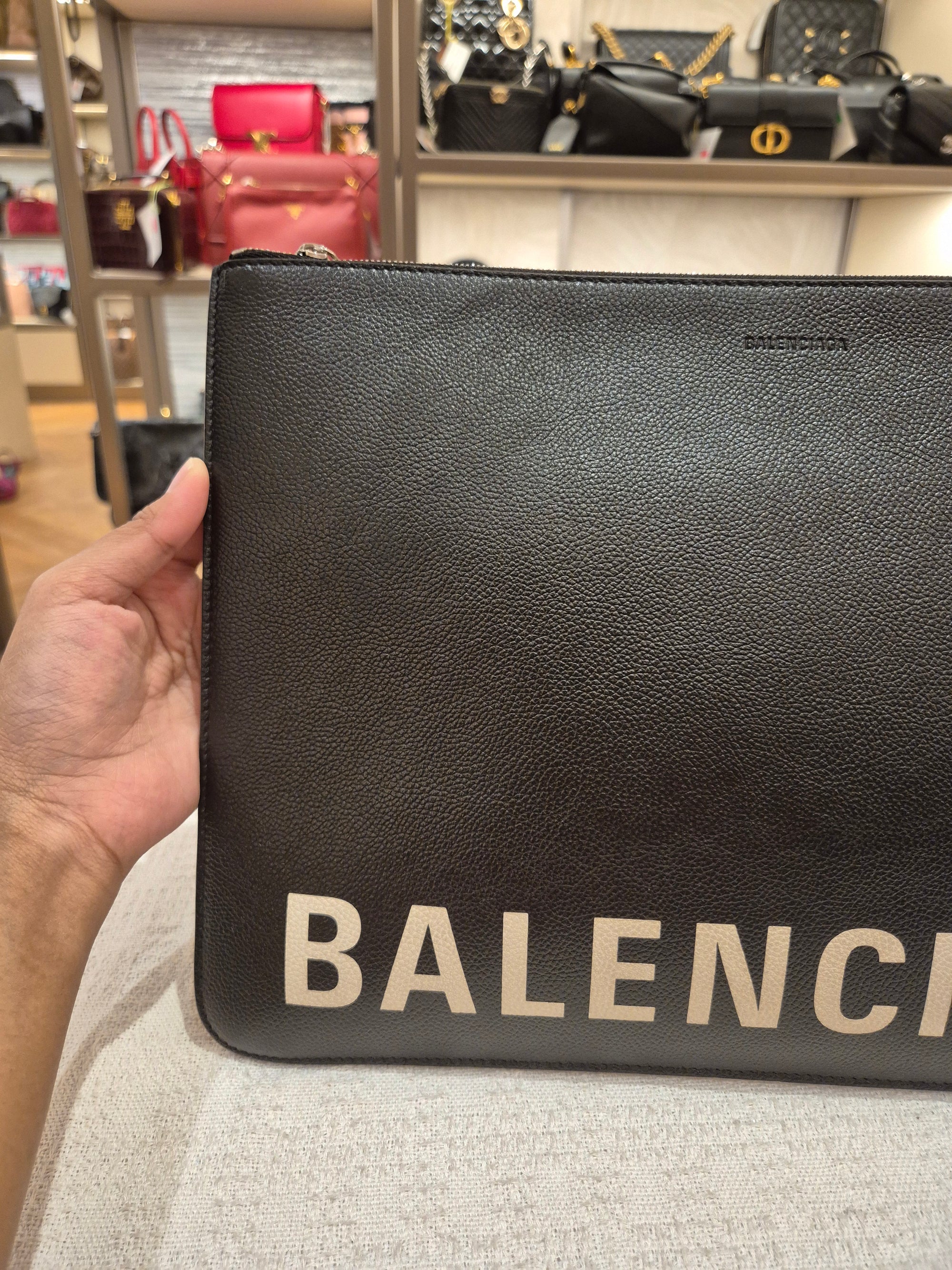 Balenciaga Clutch Text Logo
