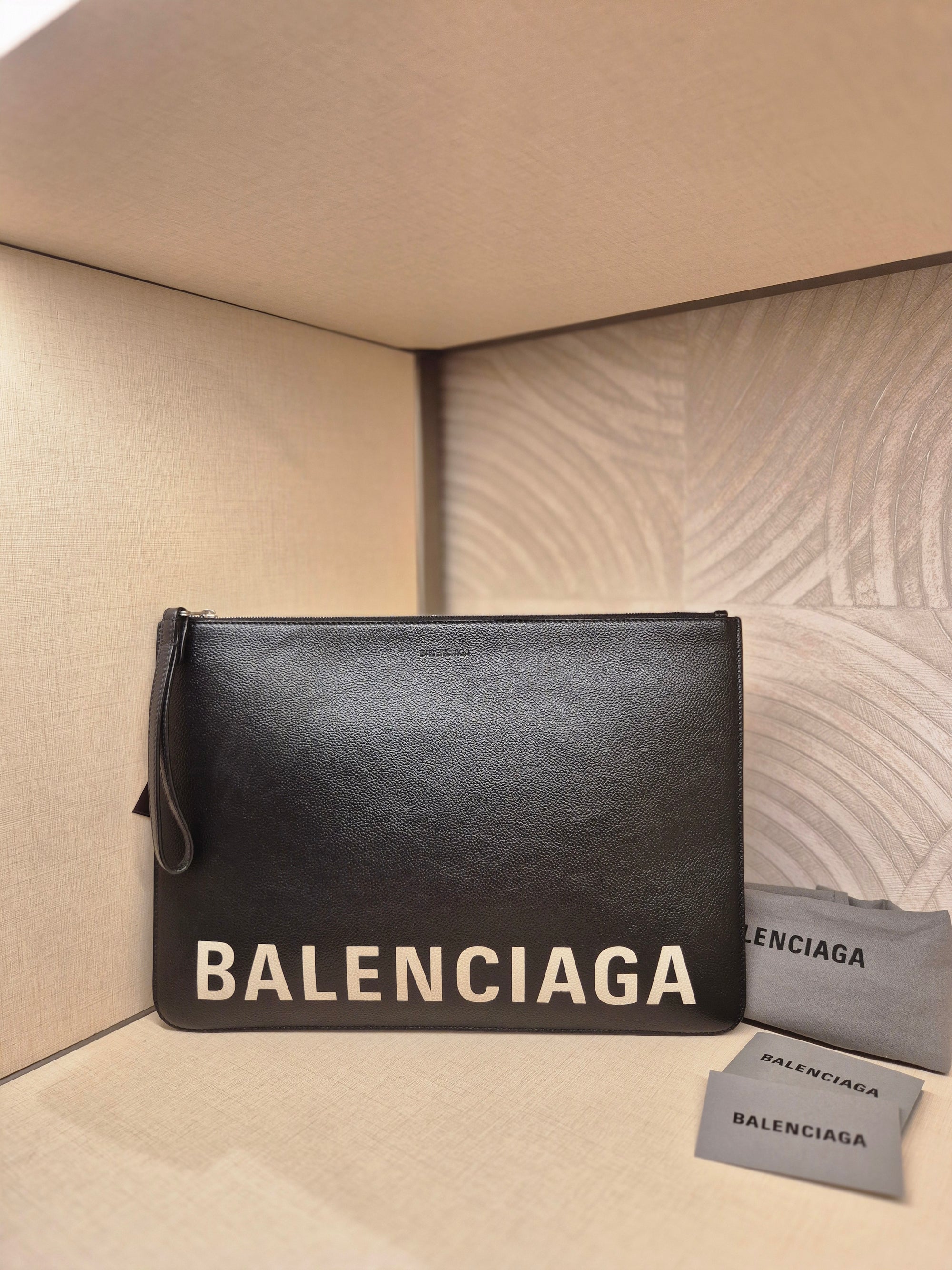 Balenciaga Clutch Text Logo