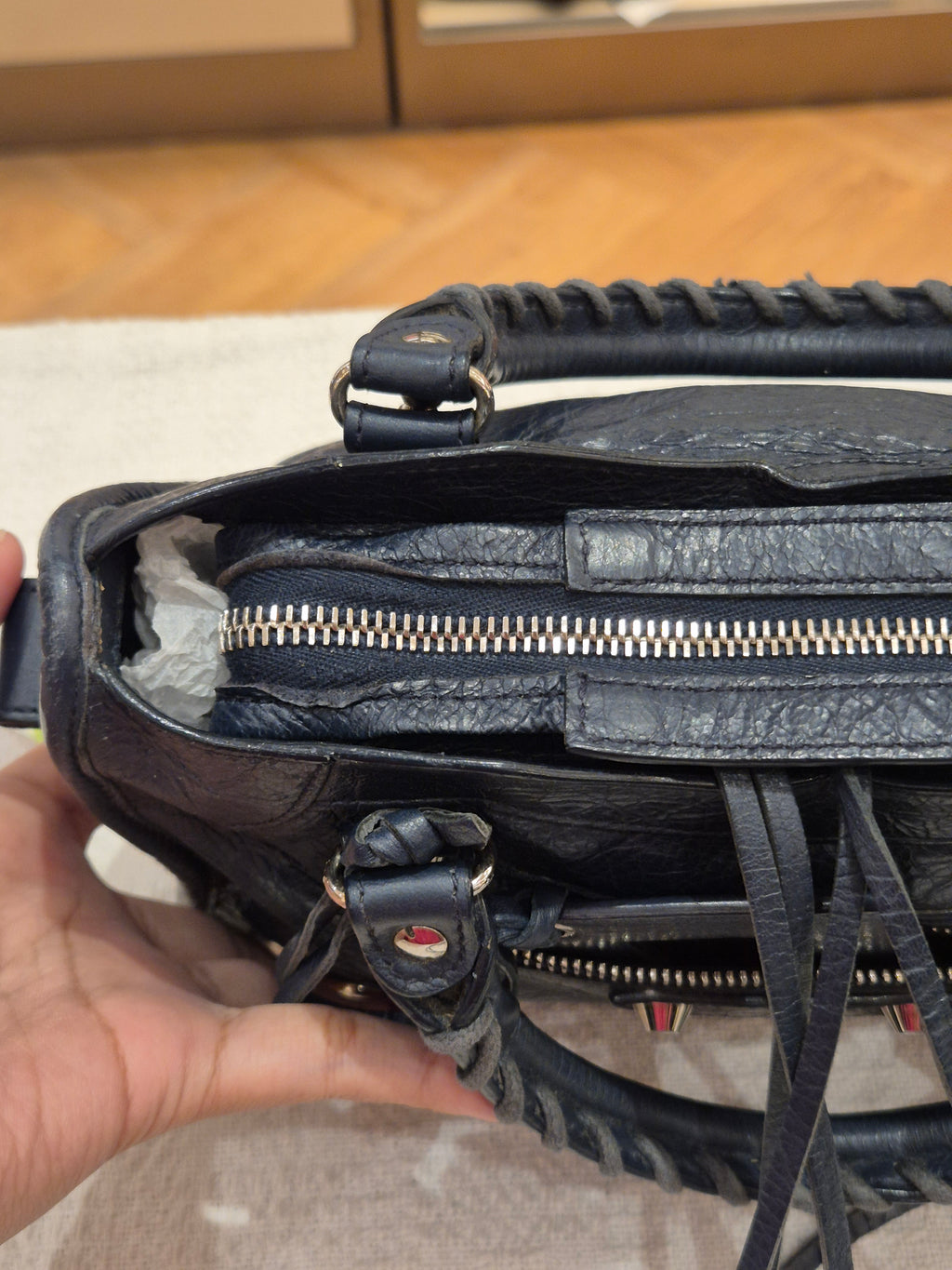 Balenciaga Mini Classic City Navy SHW