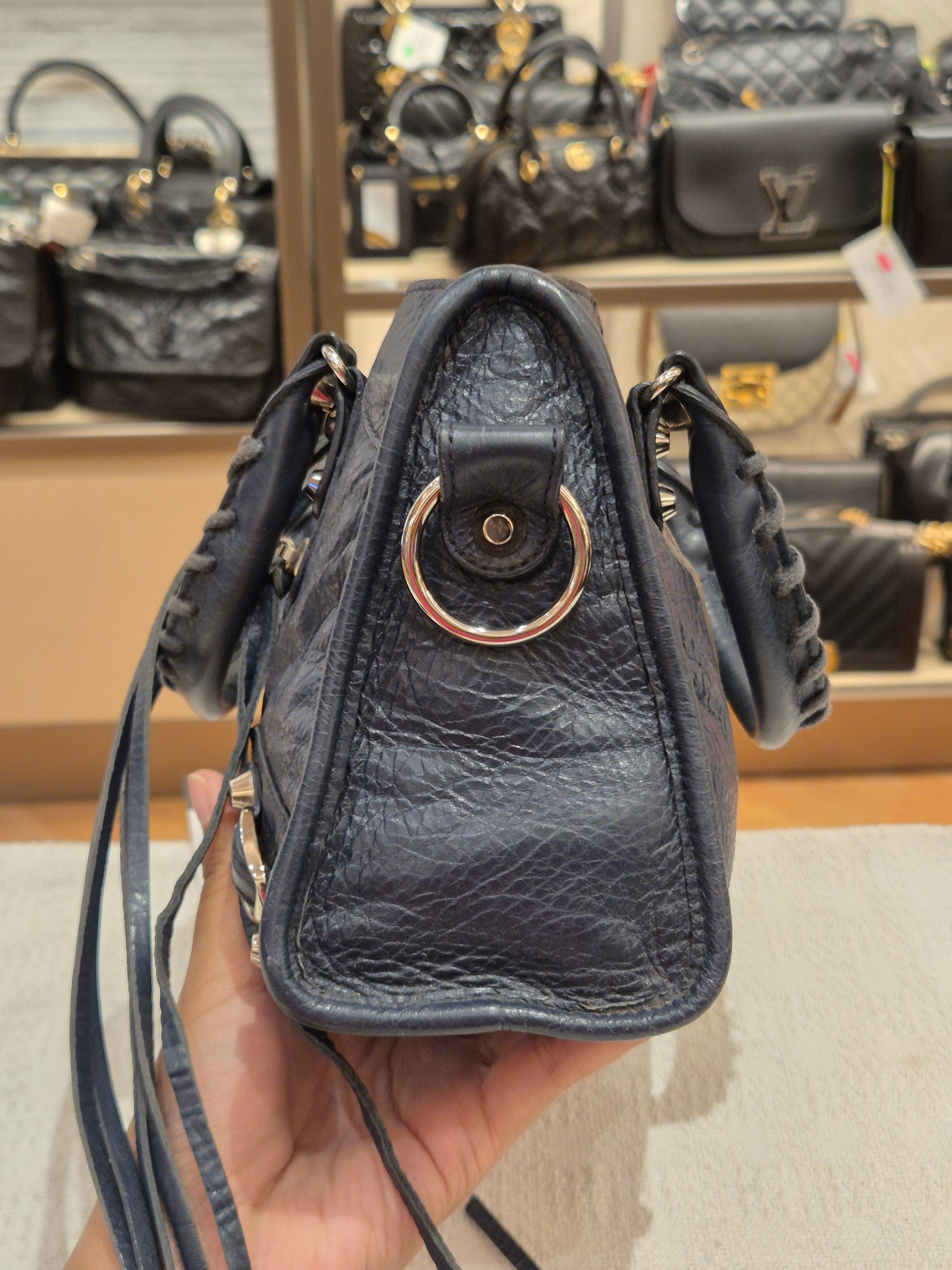 Balenciaga Mini Classic City Navy SHW