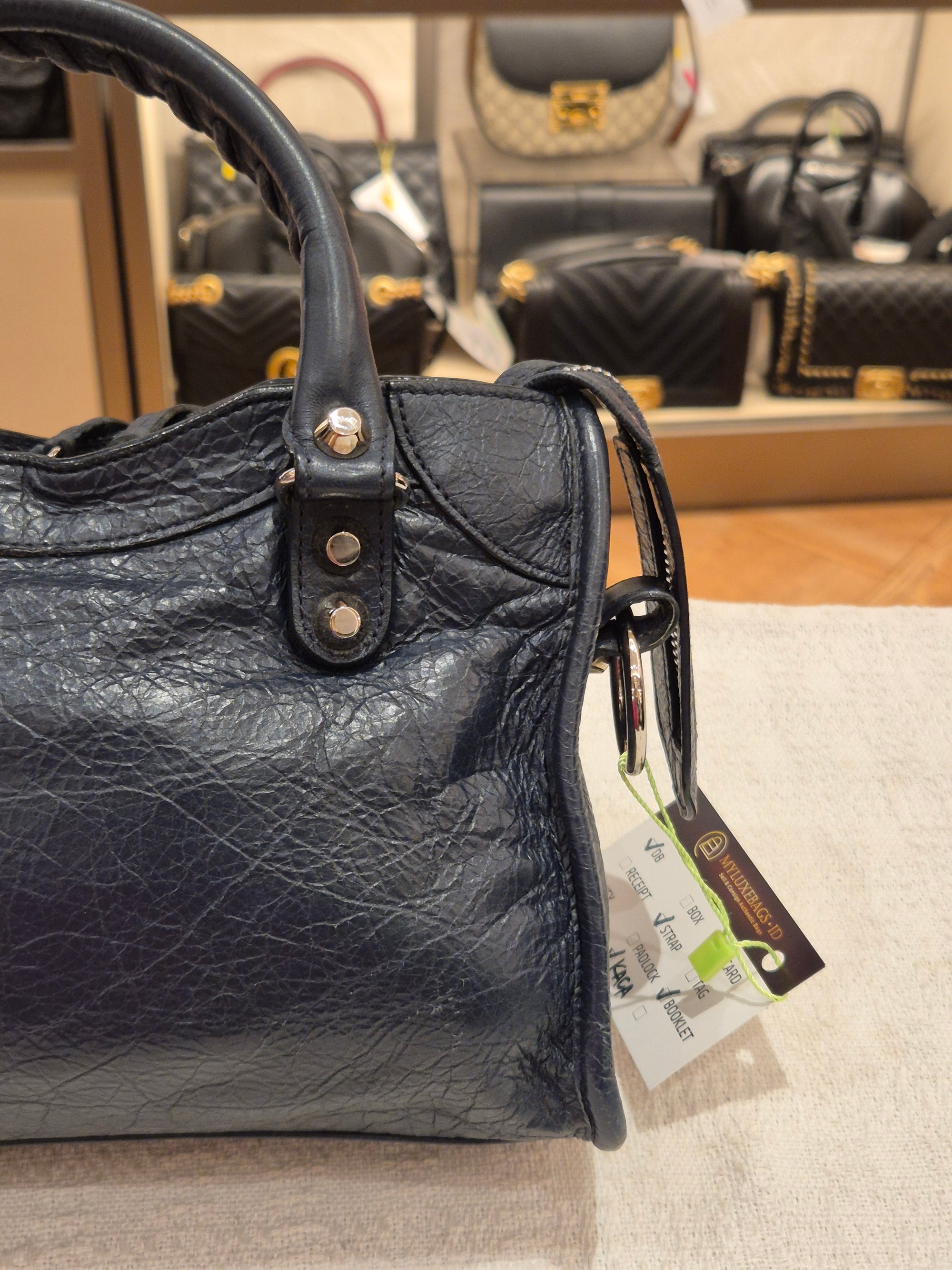Balenciaga Mini Classic City Navy SHW