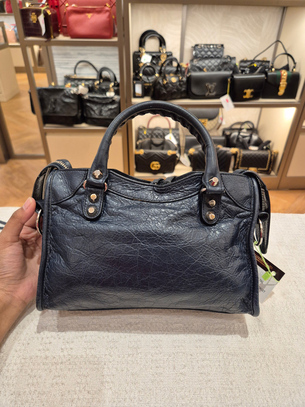 Balenciaga Mini Classic City Navy SHW