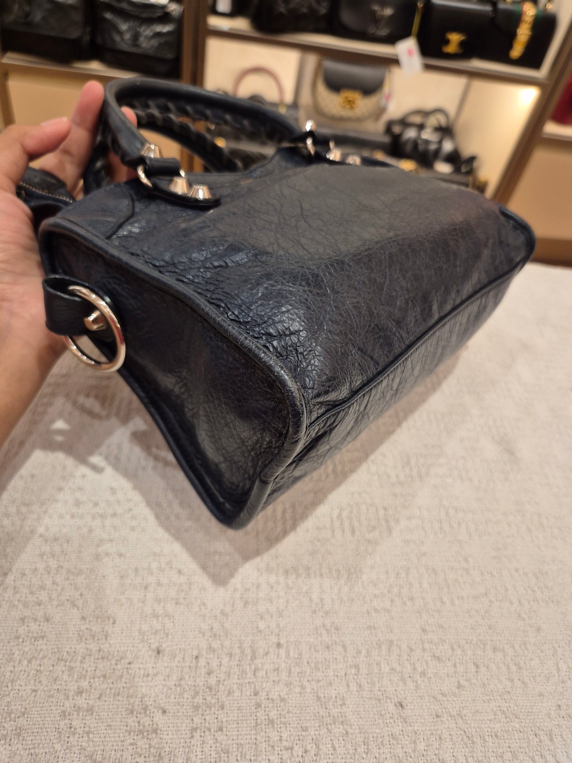 Balenciaga Mini Classic City Navy SHW