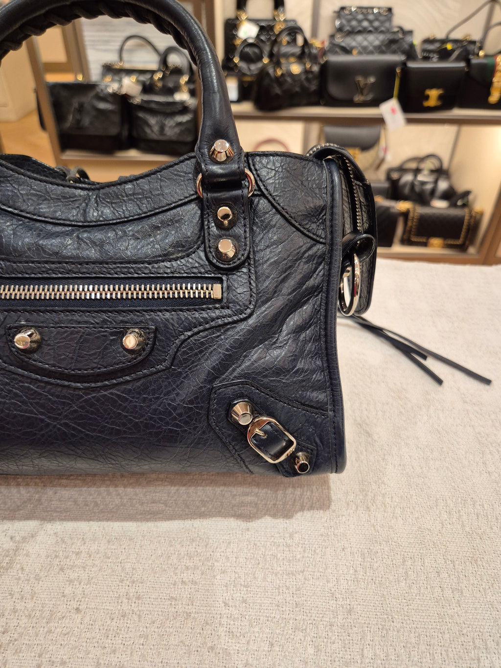 Balenciaga Mini Classic City Navy SHW