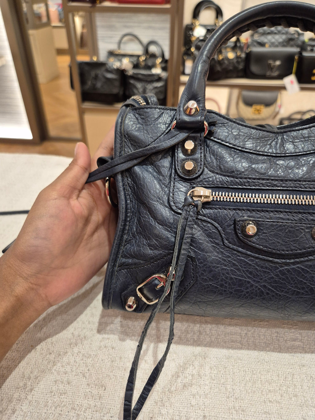 Balenciaga Mini Classic City Navy SHW