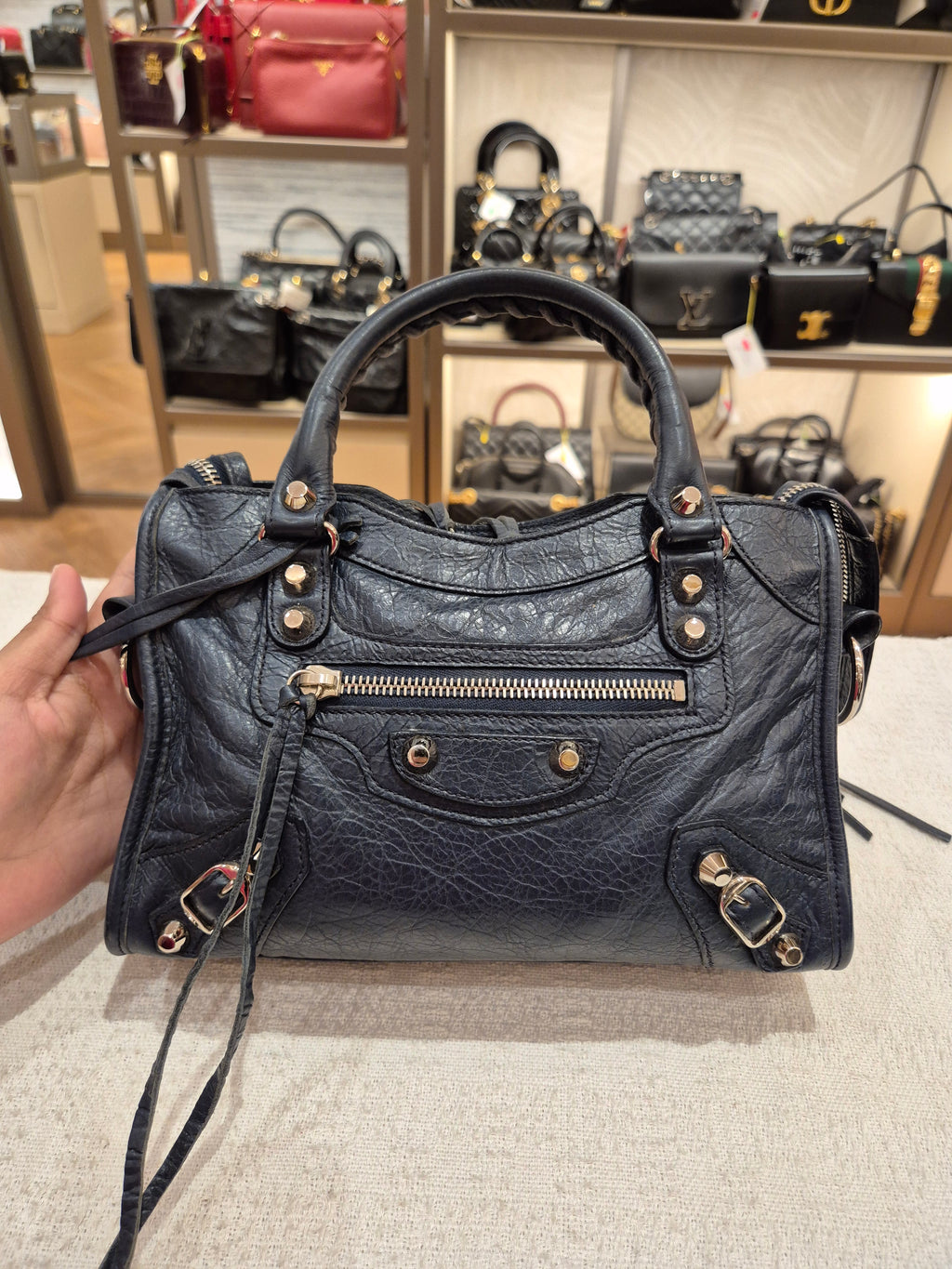 Balenciaga Mini Classic City Navy SHW