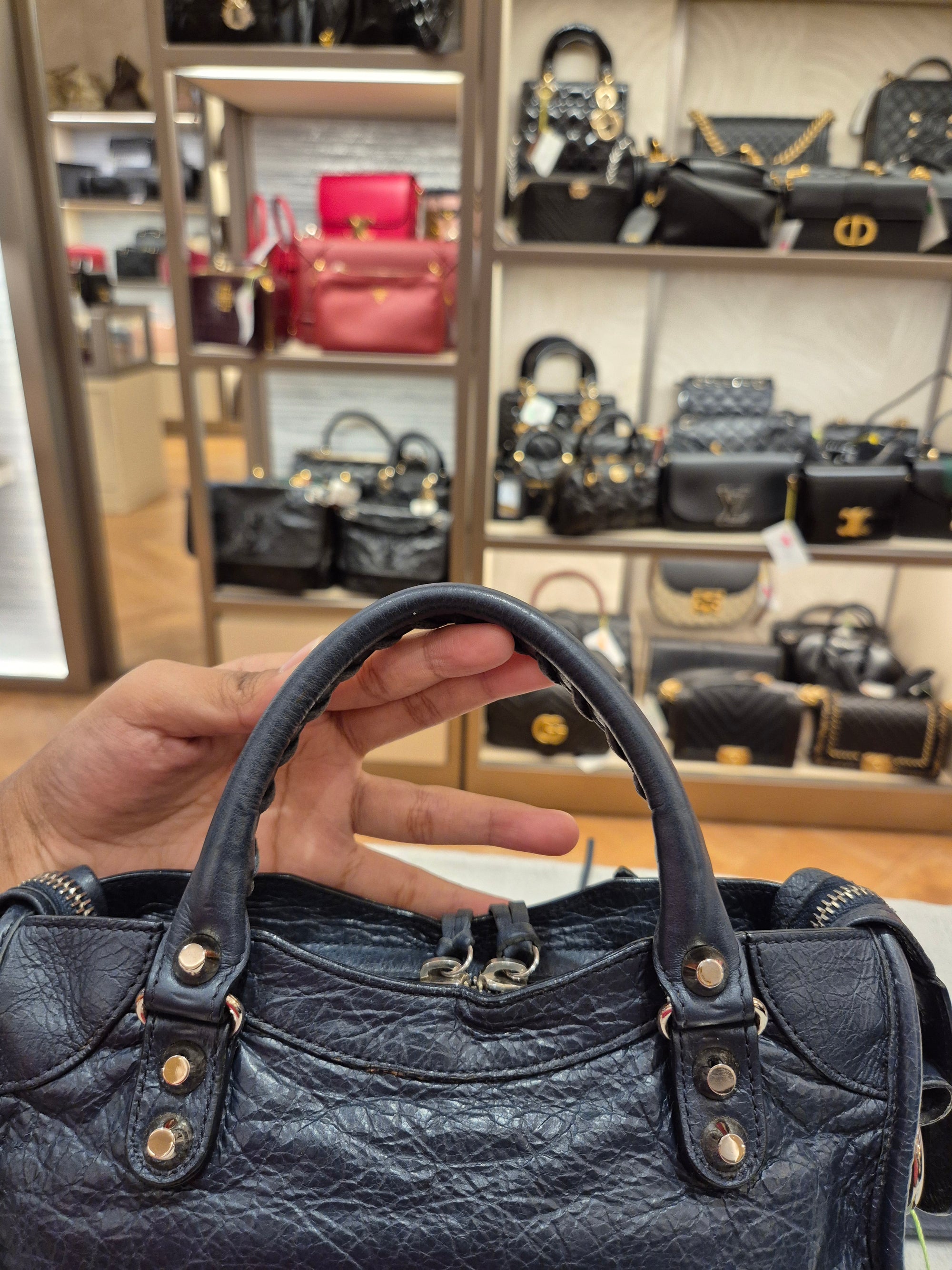 Balenciaga Mini Classic City Navy SHW
