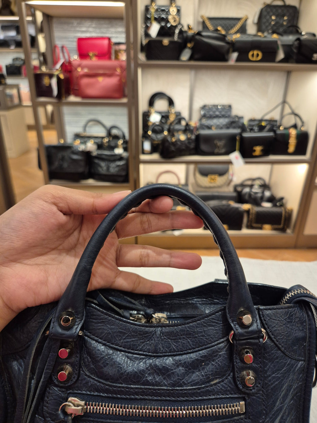 Balenciaga Mini Classic City Navy SHW