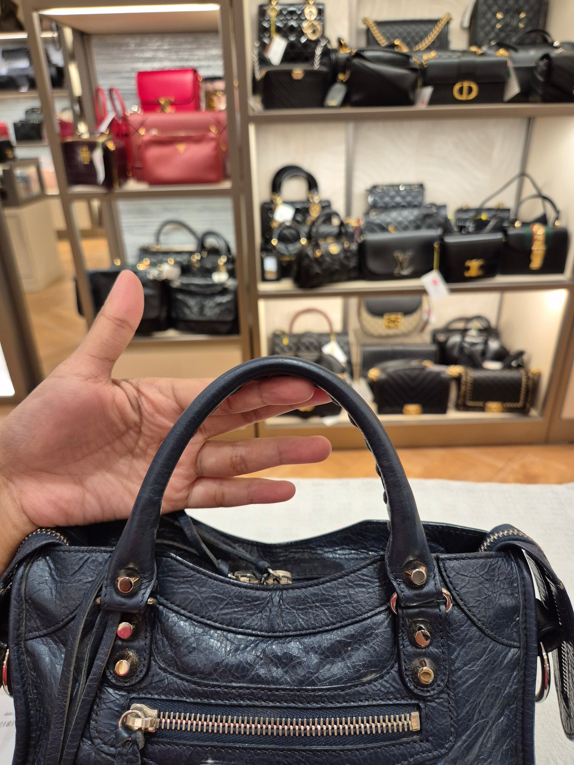 Balenciaga Mini Classic City Navy SHW