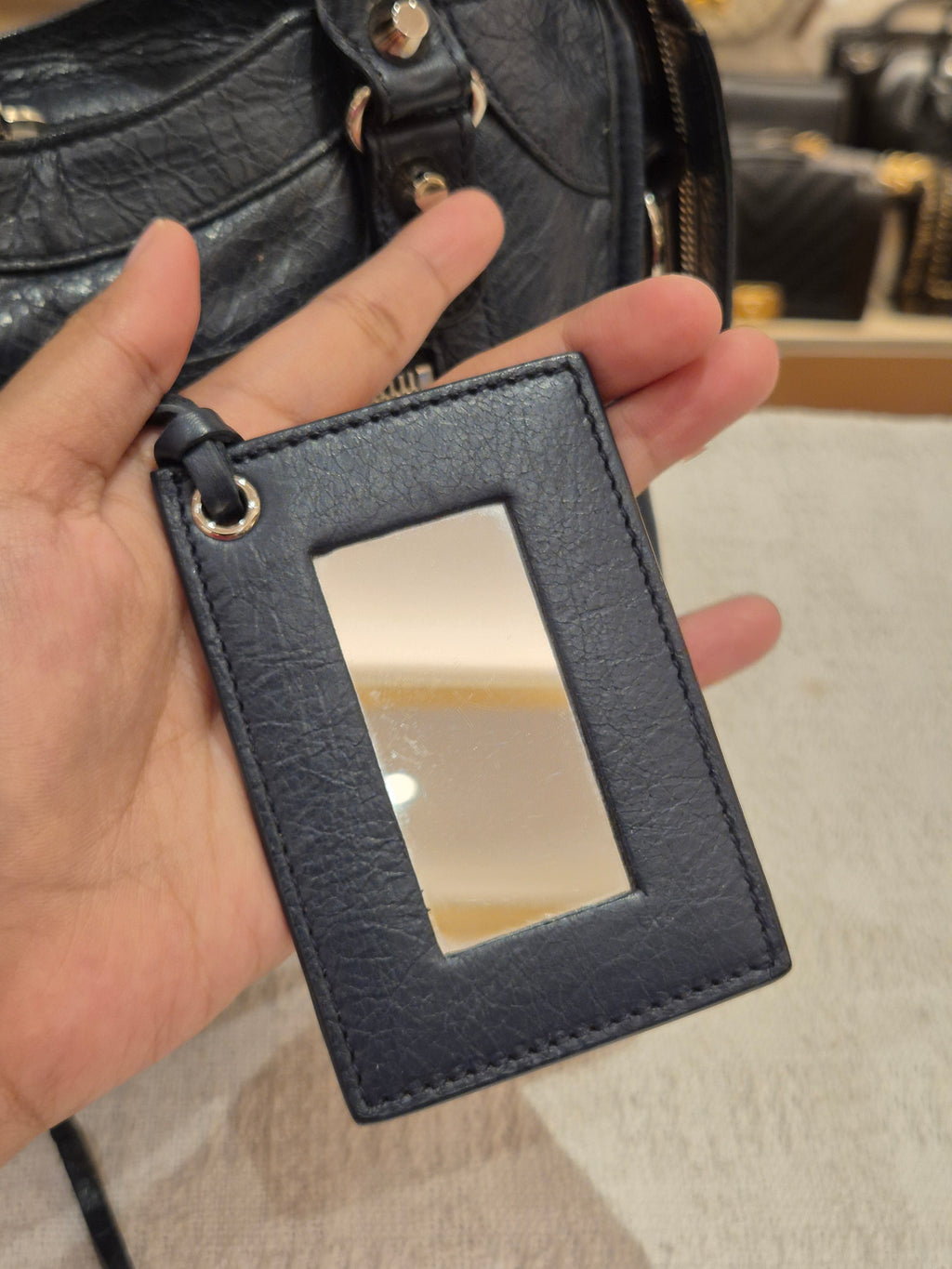Balenciaga Mini Classic City Navy SHW
