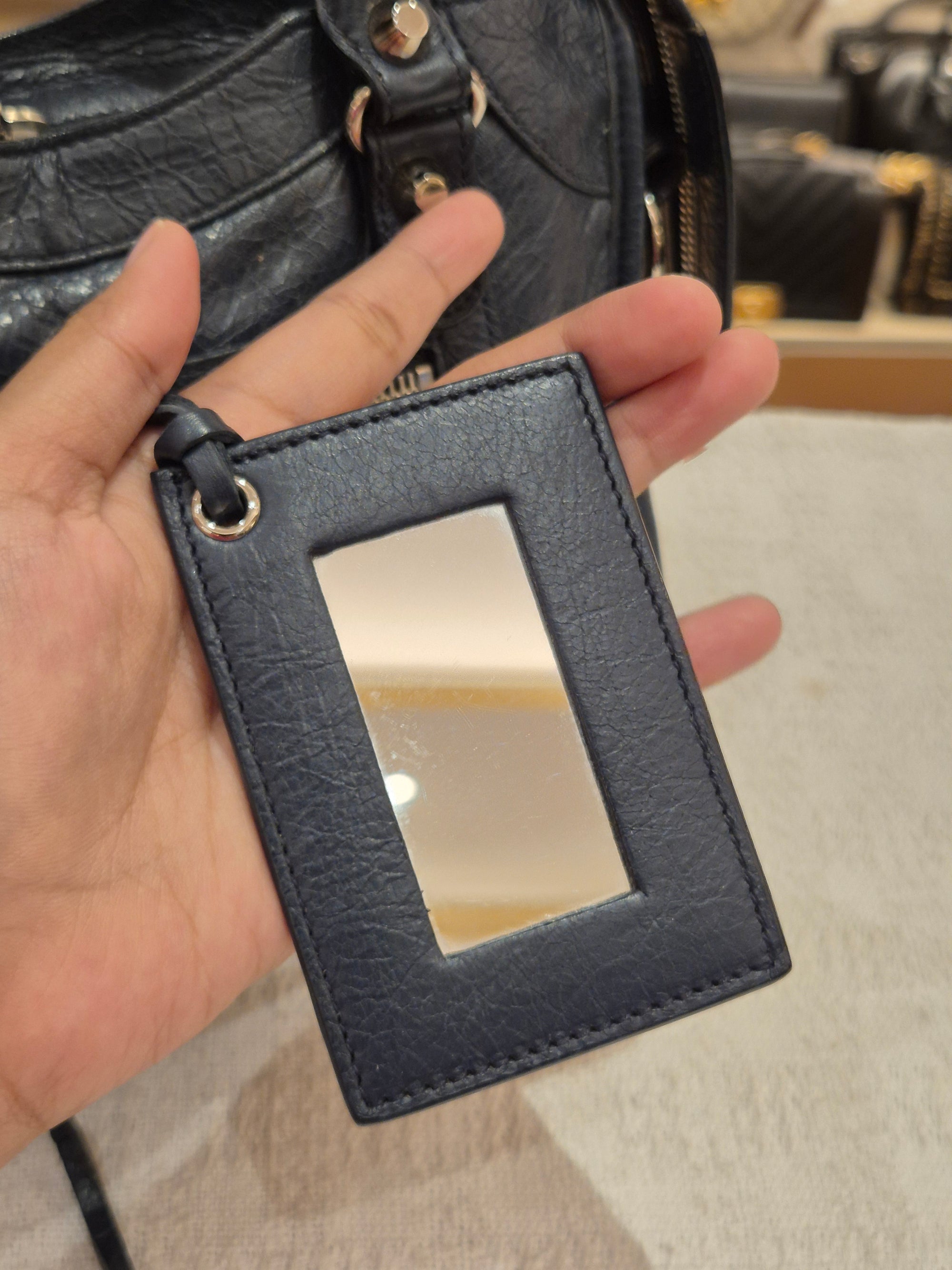 Balenciaga Mini Classic City Navy SHW