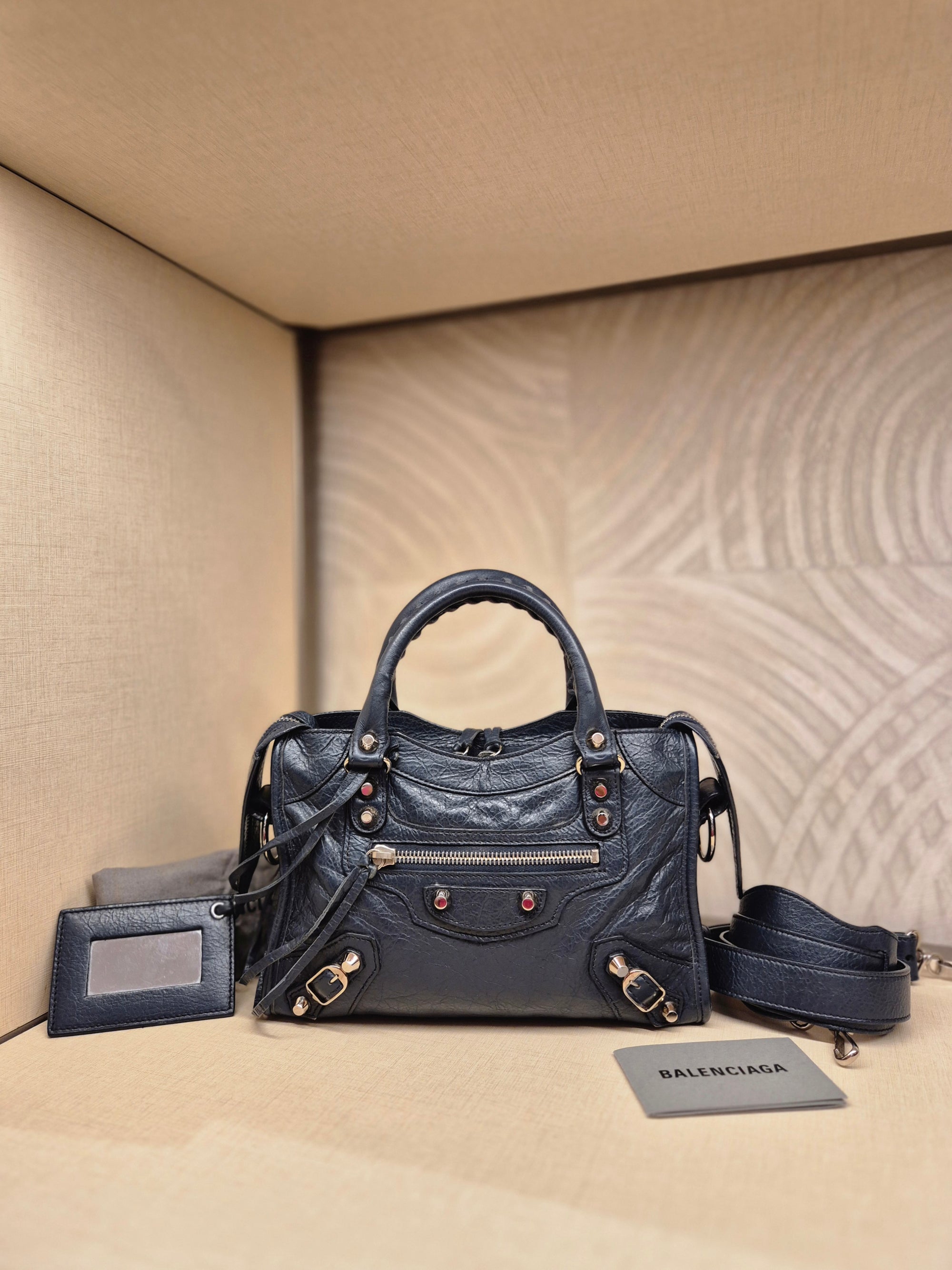 Balenciaga Mini Classic City Navy SHW