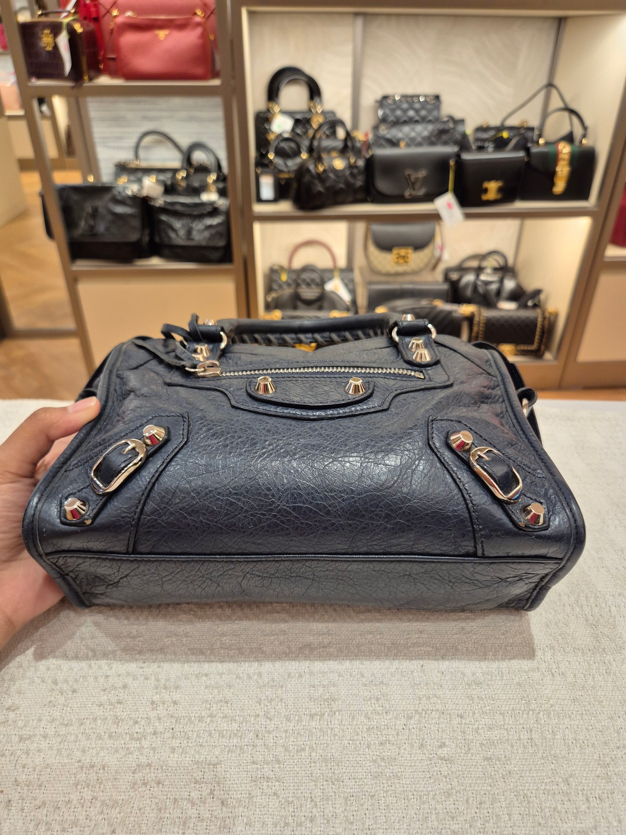Balenciaga Mini Classic City Navy SHW