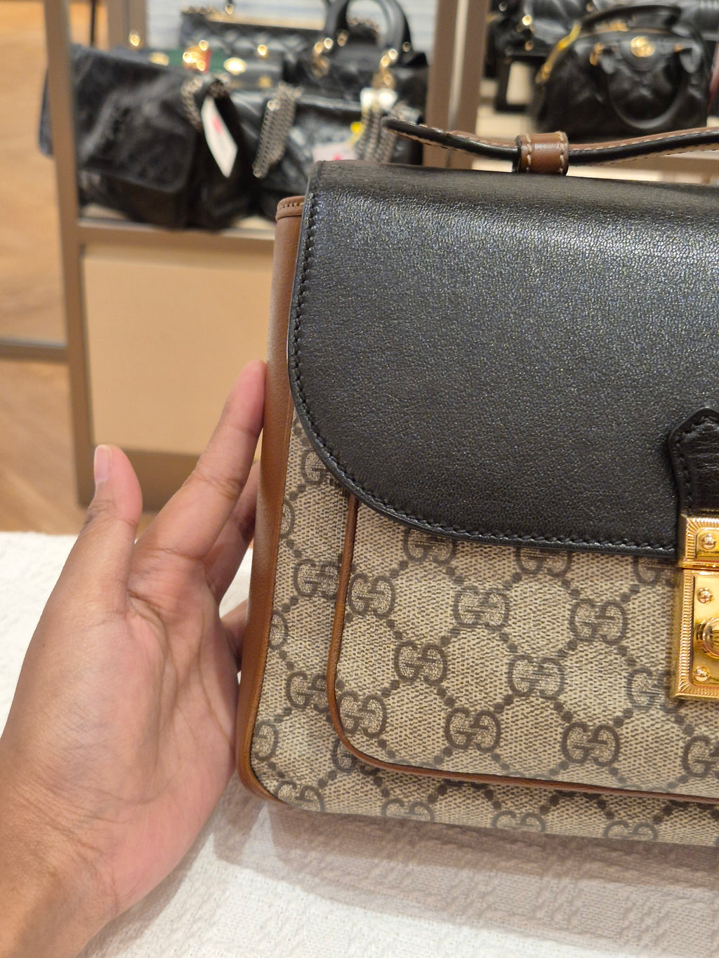 Gucci Padlock Supreme Top handle Monogram