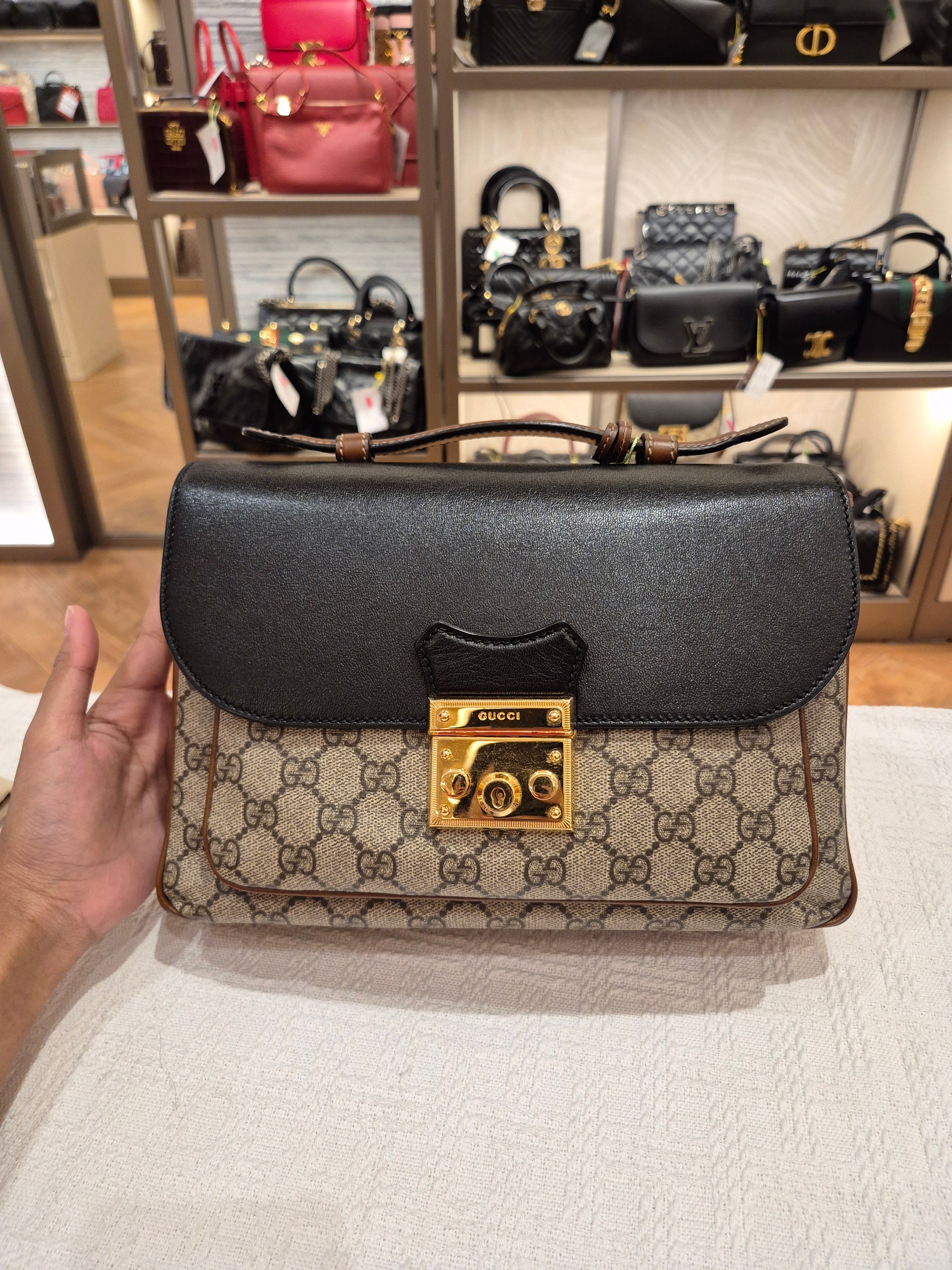Gucci Padlock Supreme Top handle Monogram