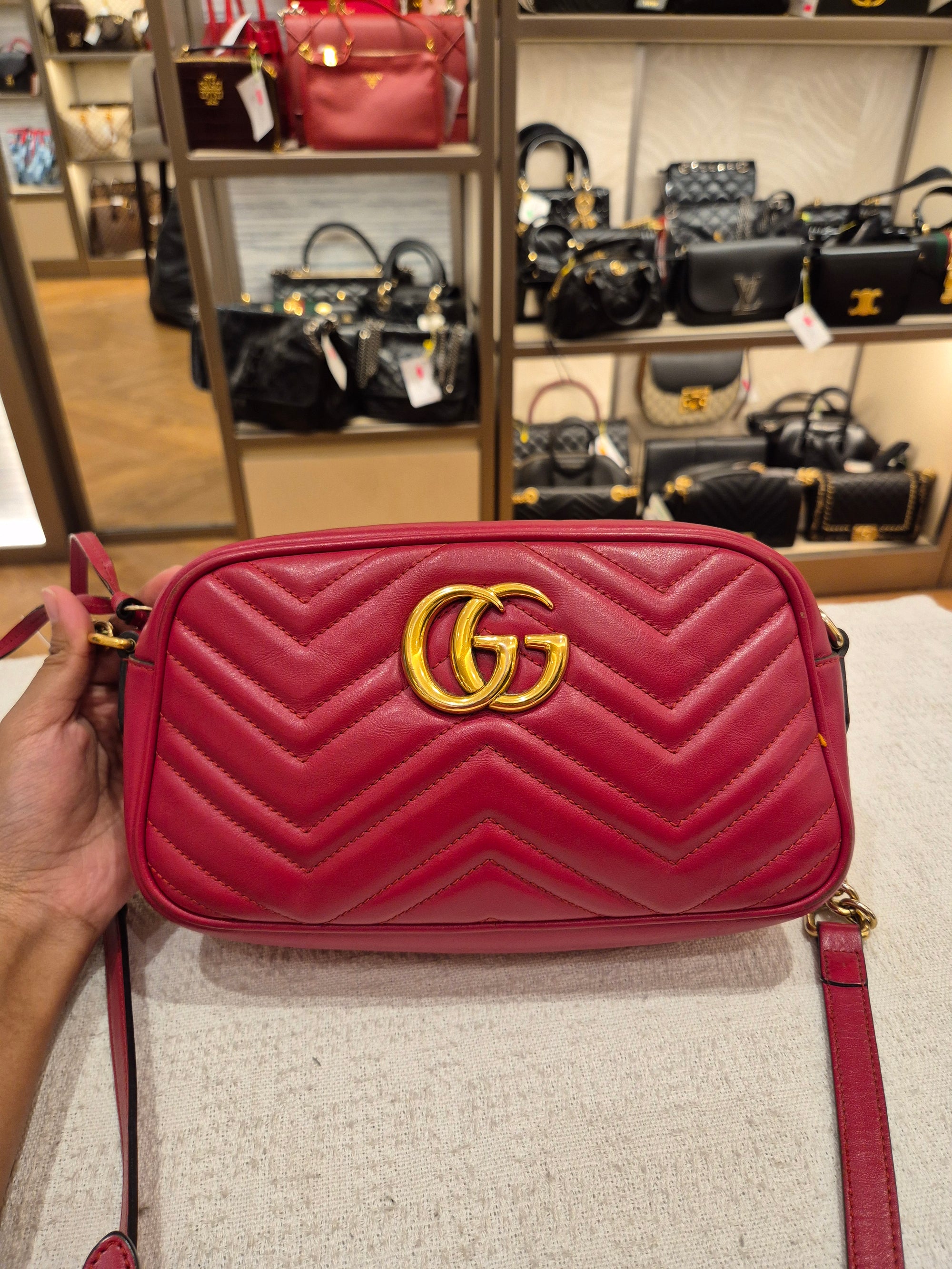 Gucci Marmont Camera Bag Red