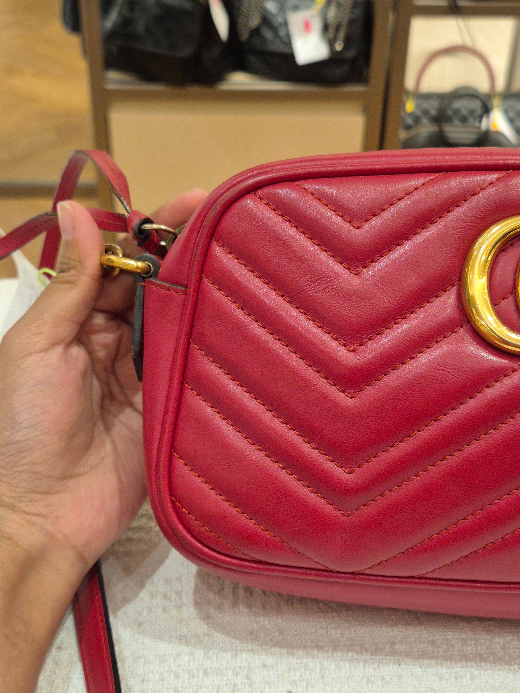 Gucci Marmont Camera Bag Red