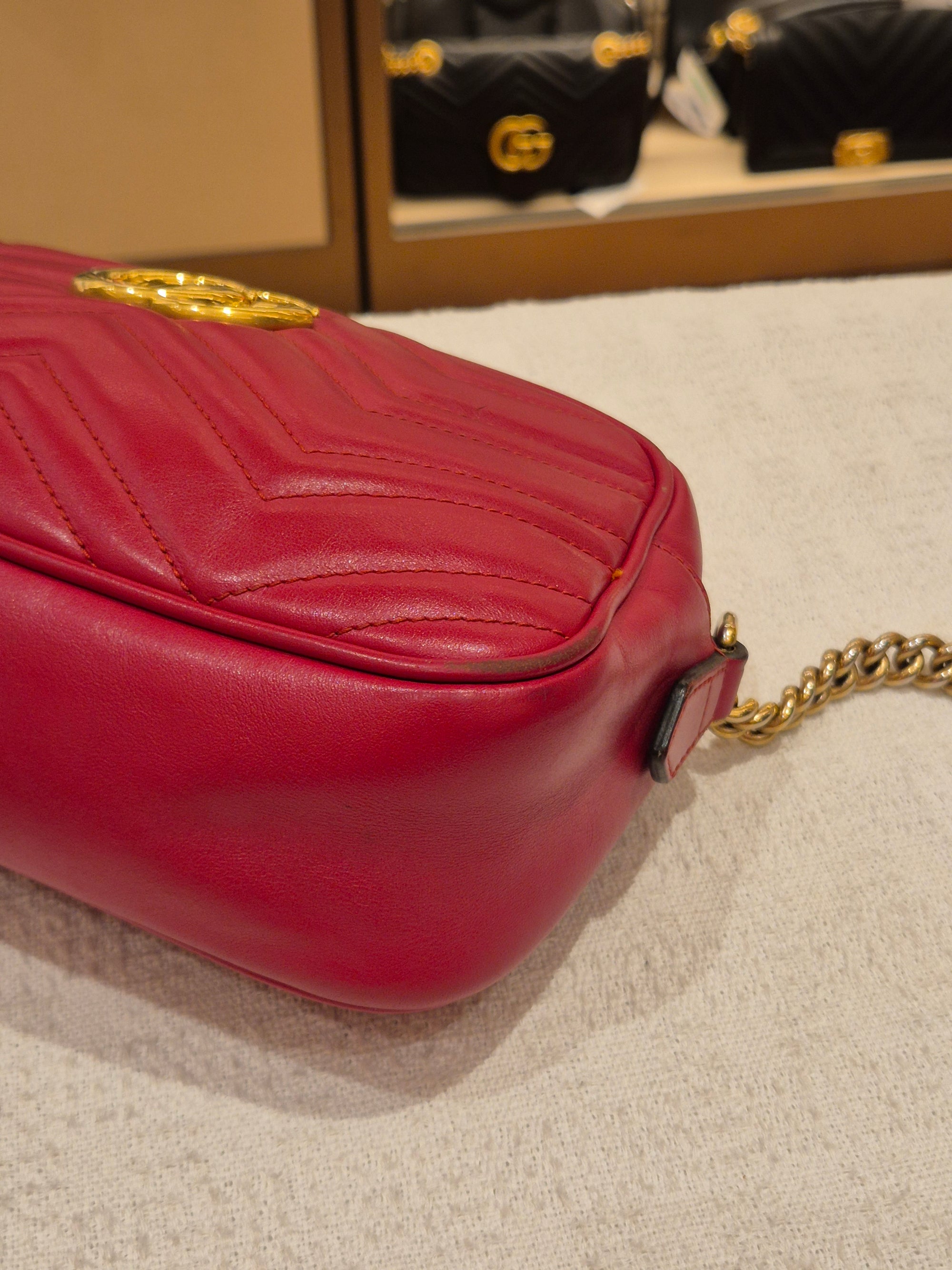 Gucci Marmont Camera Bag Red