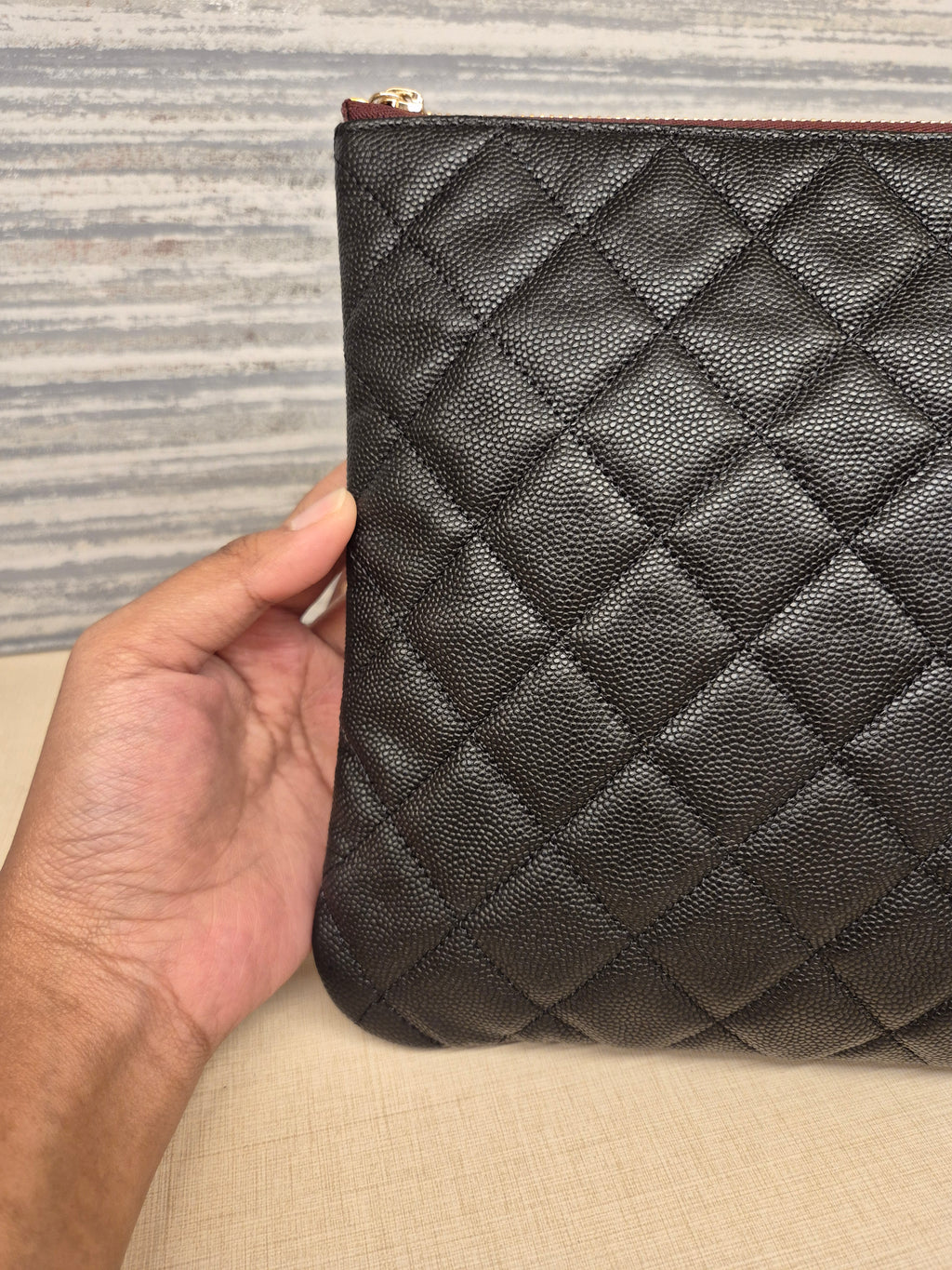 Chanel O-Case Pouch Medium Caviar Black
