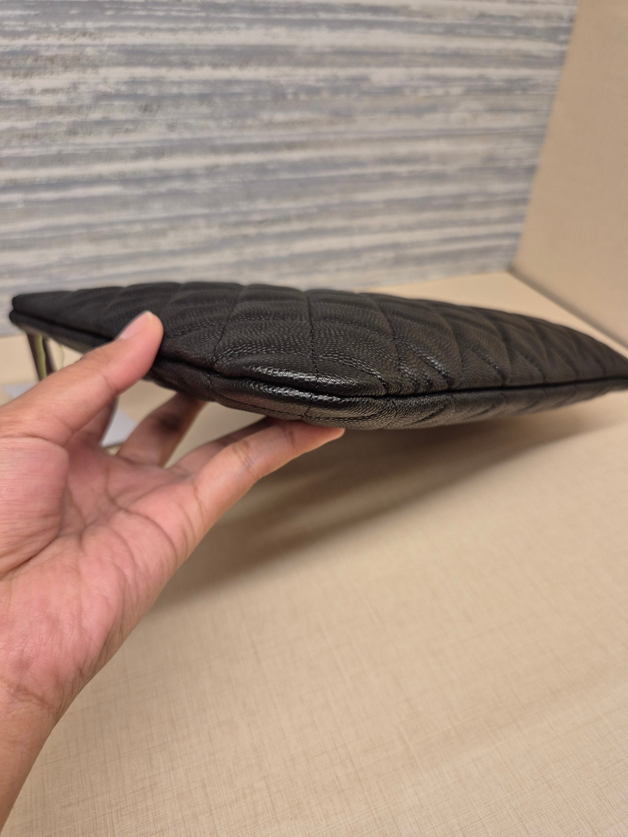 Chanel O-Case Pouch Medium Caviar Black
