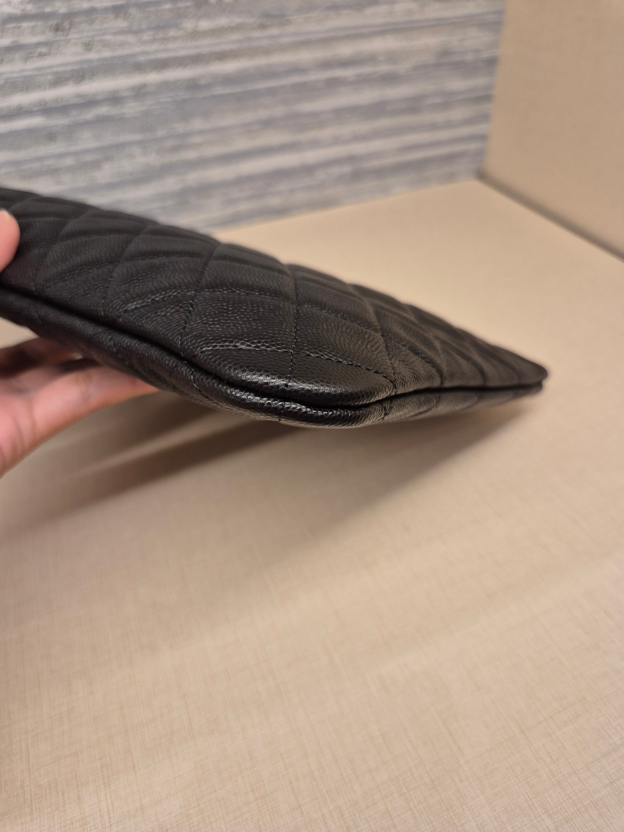 Chanel O-Case Pouch Medium Caviar Black