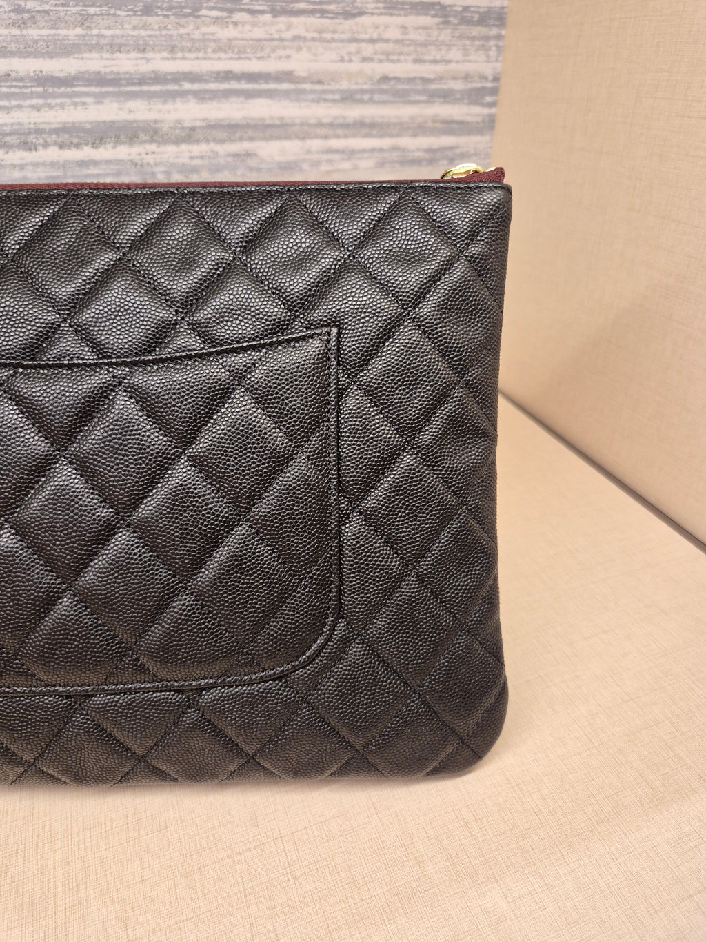 Chanel O-Case Pouch Medium Caviar Black