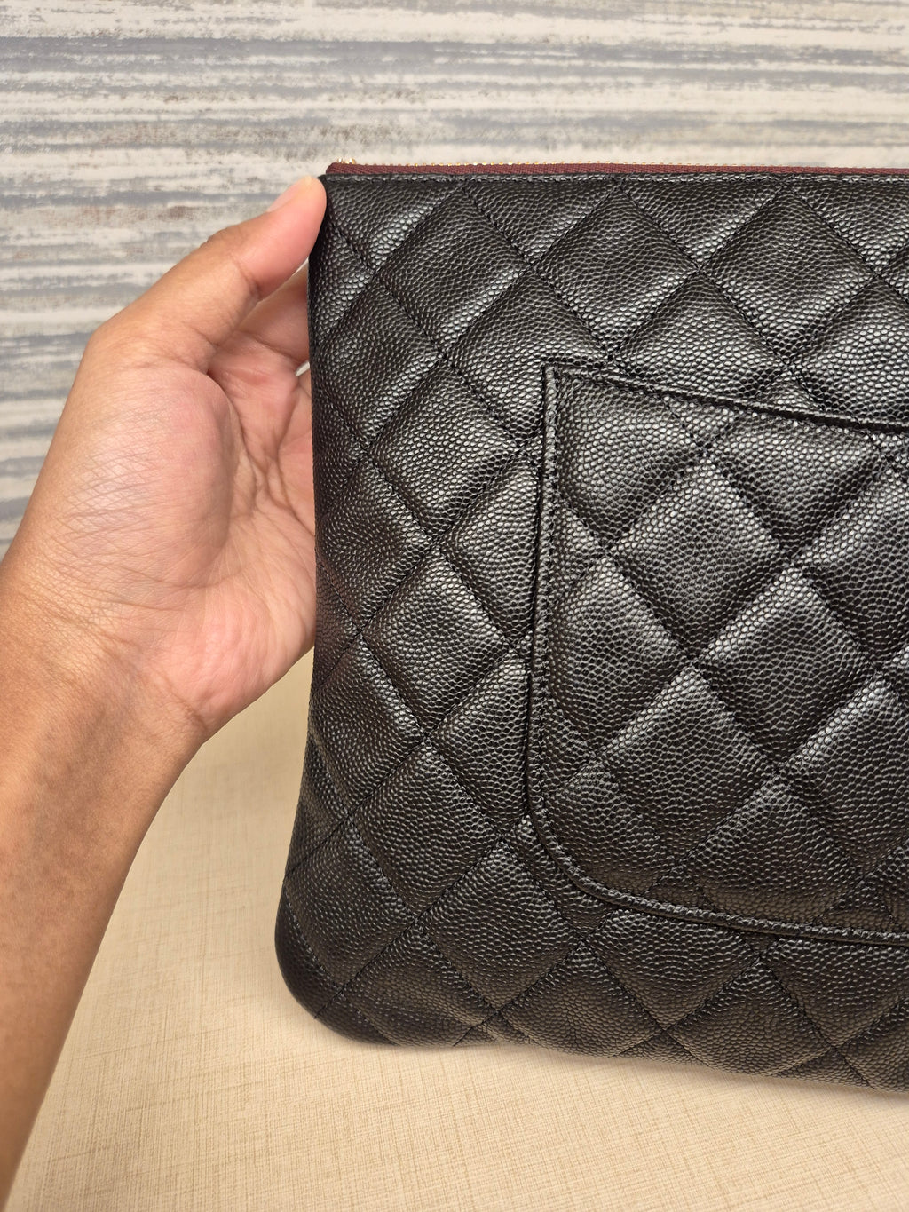 Chanel O-Case Pouch Medium Caviar Black